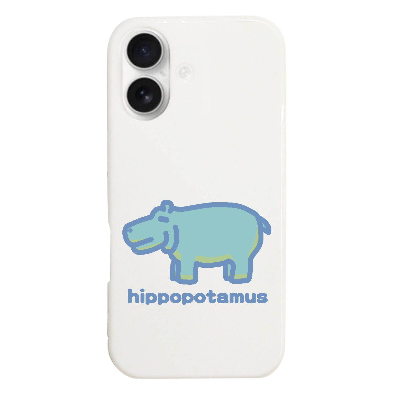 お昼が楽しみなカバ（あお） iPhone17 (ハードケース)