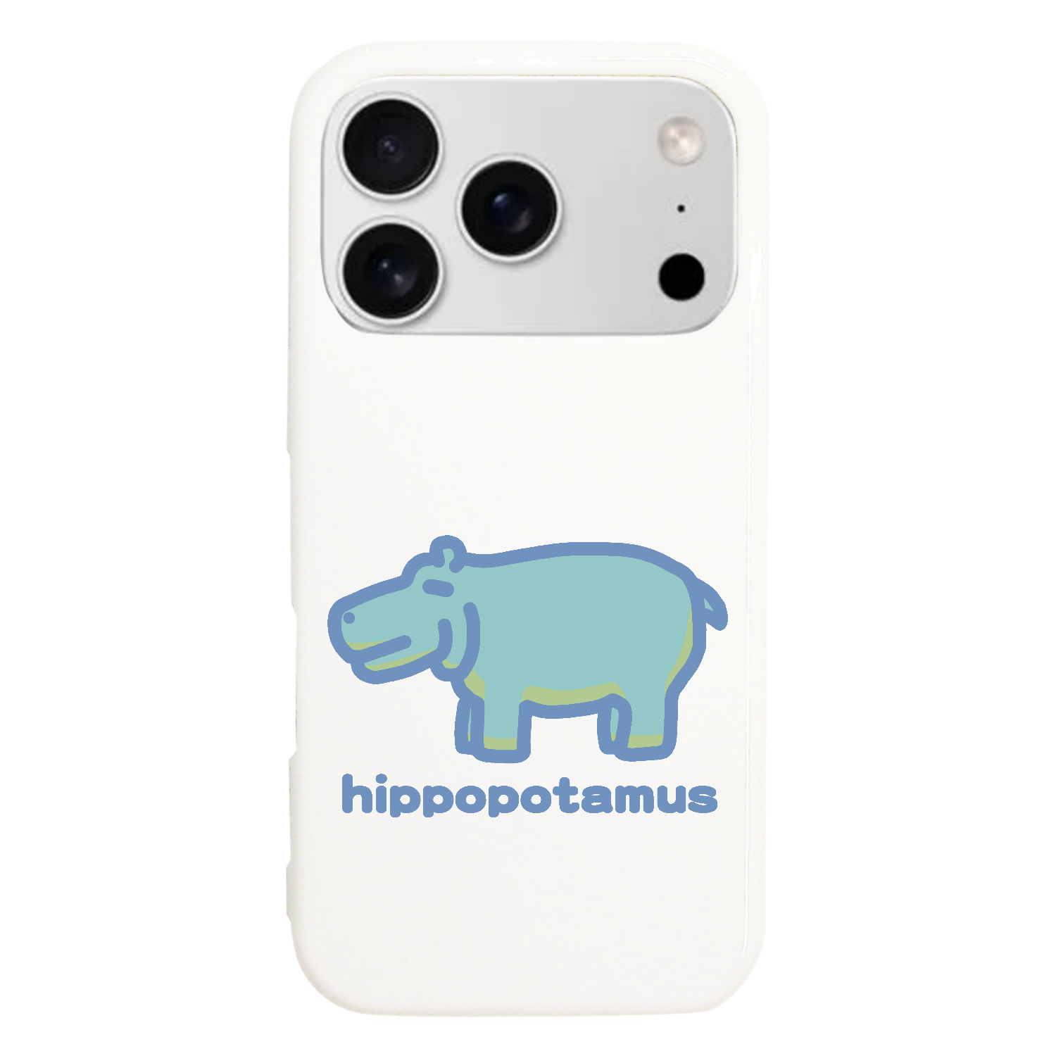 お昼が楽しみなカバ（みどり） iPhone17 Pro (ハードケース)