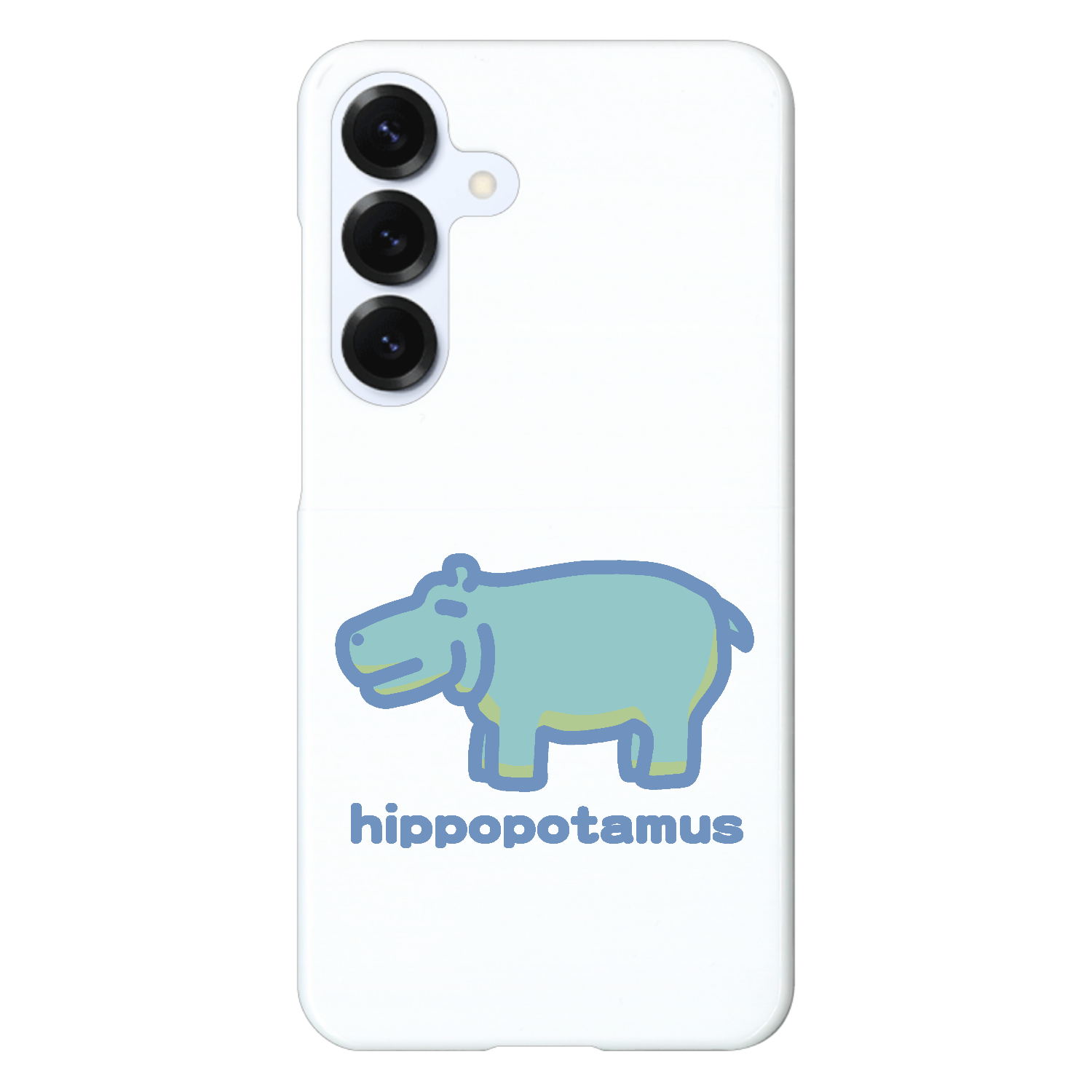 お昼が楽しみなカバ（あお） Galaxy S25 (SC-51F) ハードケース