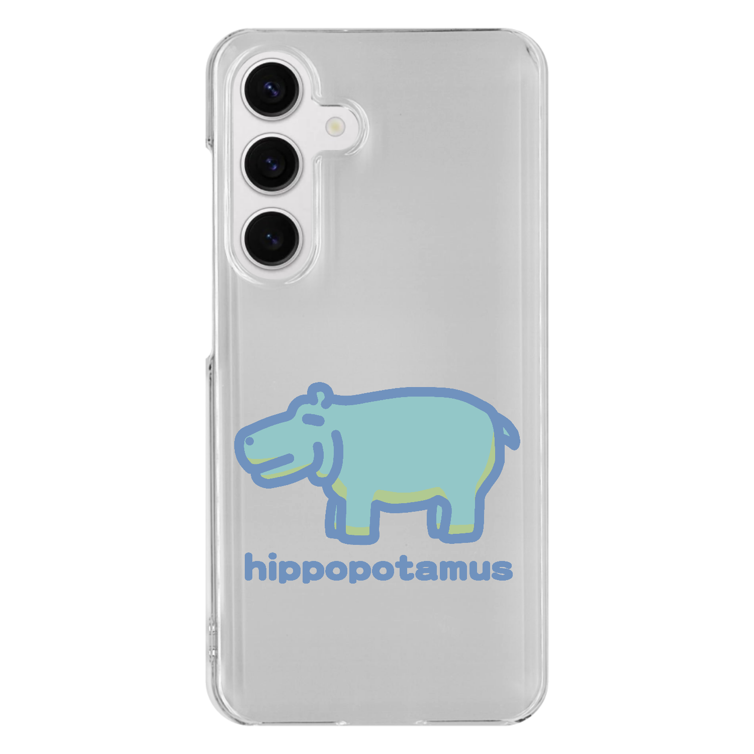 お昼が楽しみなカバ（あお） Galaxy S24 (SC-51E/SCG25) ハードケース