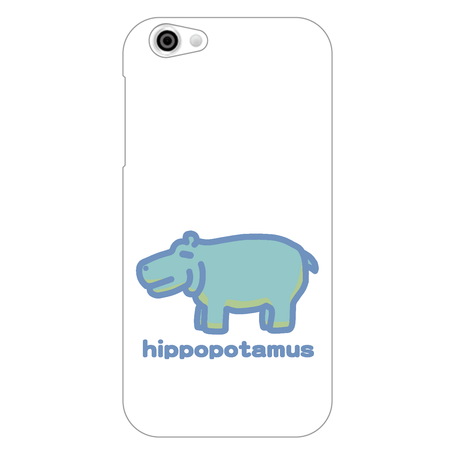 お昼が楽しみなカバ（あお） AQUOS R  (SH-03J)(白)