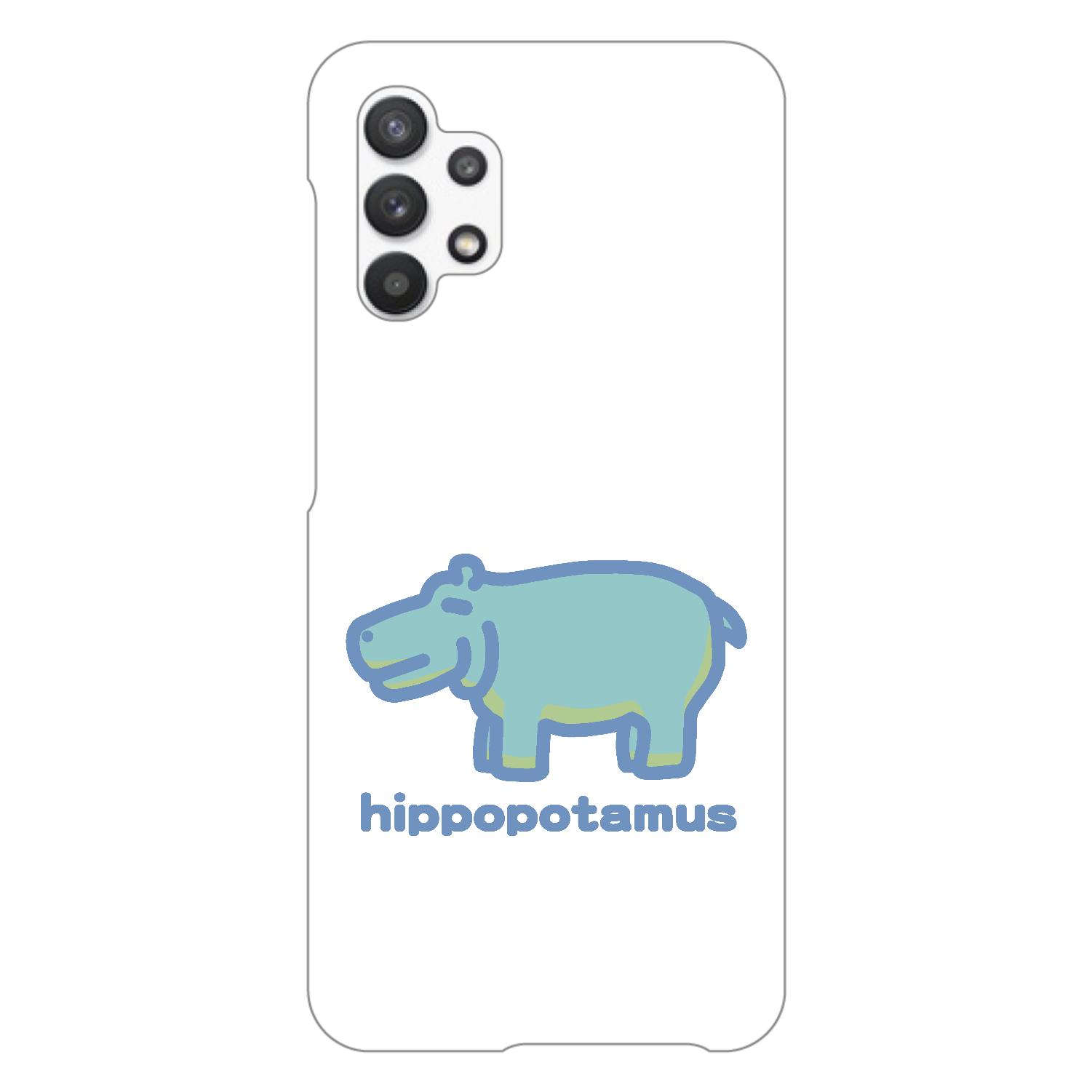 お昼が楽しみなカバ（あお） Galaxy A32 5G (SCG08) ハードケース