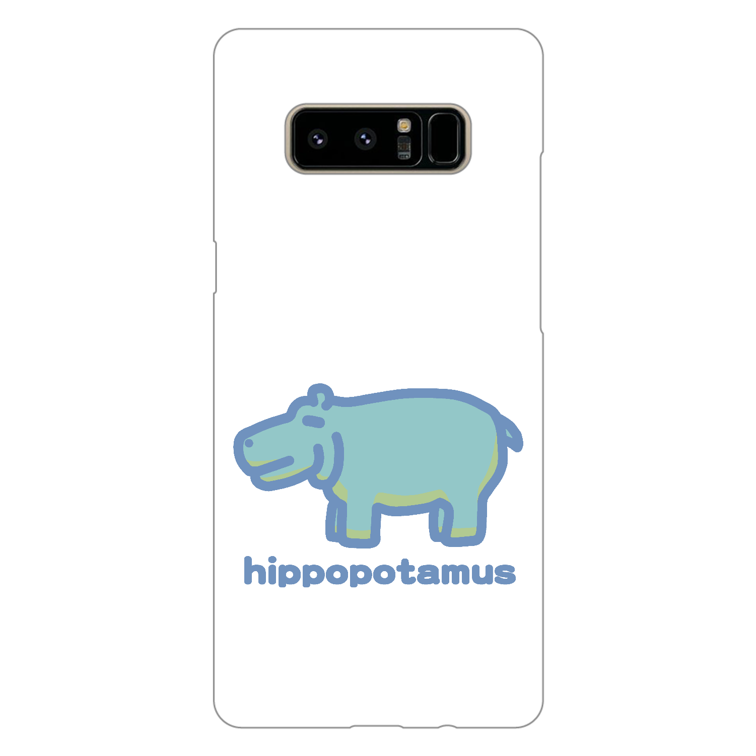 お昼が楽しみなカバ（あお） Galaxy Note8（白）