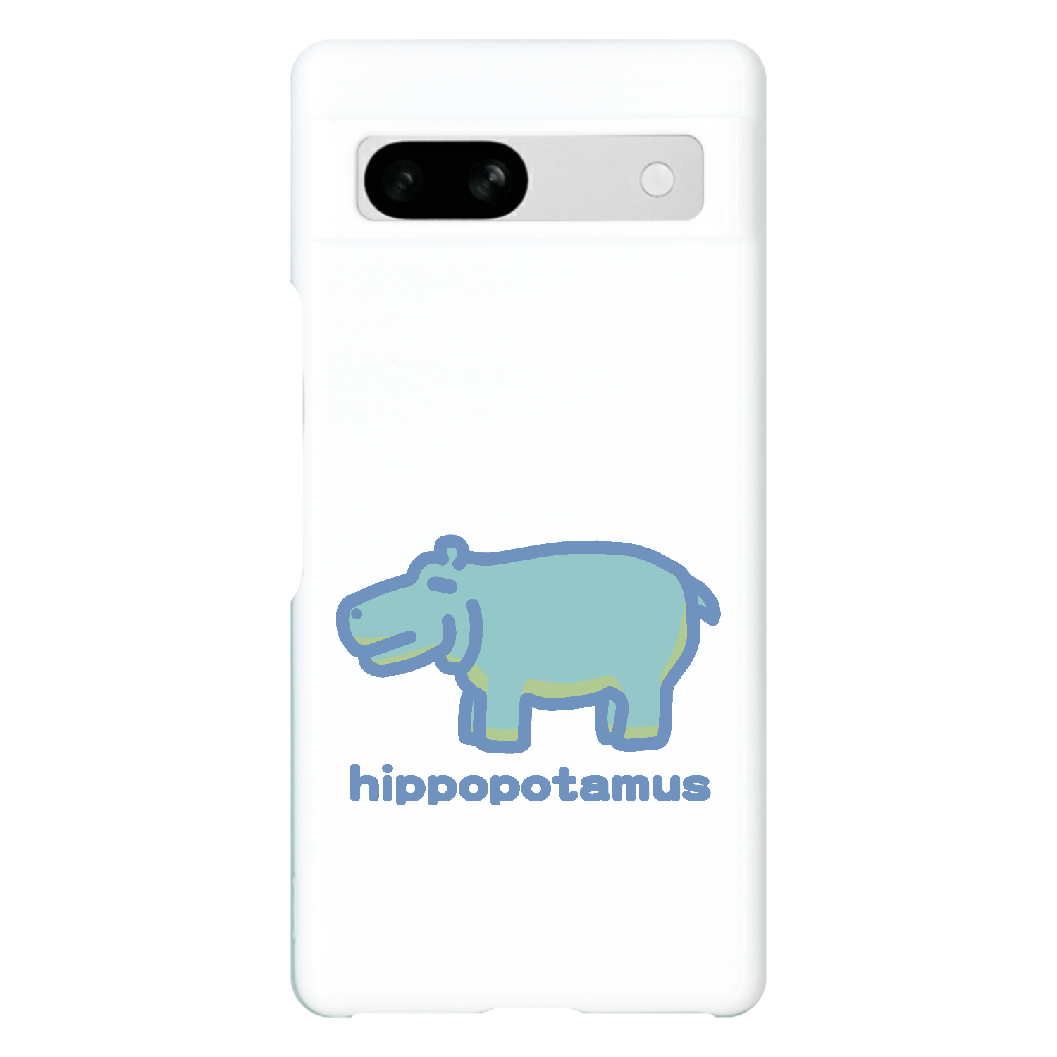 お昼が楽しみなカバ（あお） Google Pixel 7a ハードケース