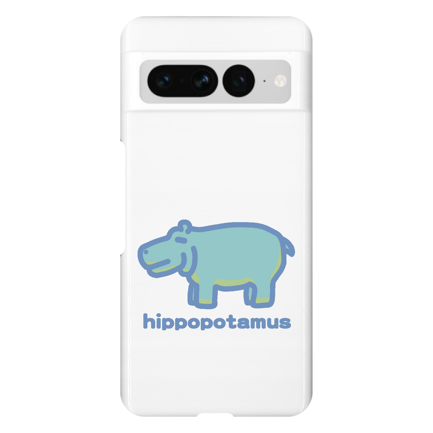 お昼が楽しみなカバ（あお） Google Pixel 7 Pro ハードケース