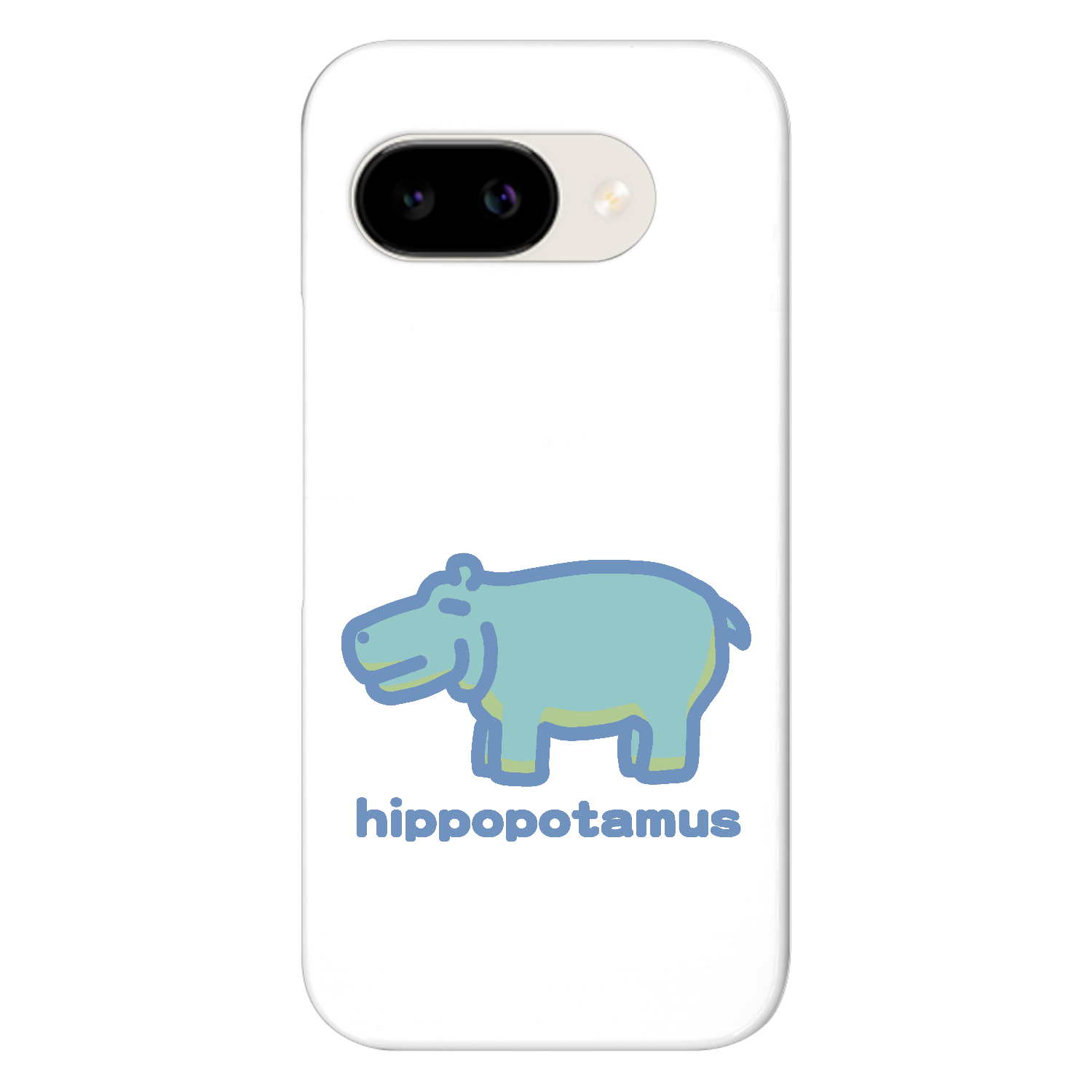 お昼が楽しみなカバ（あお） Google Pixel 9a ハードケース