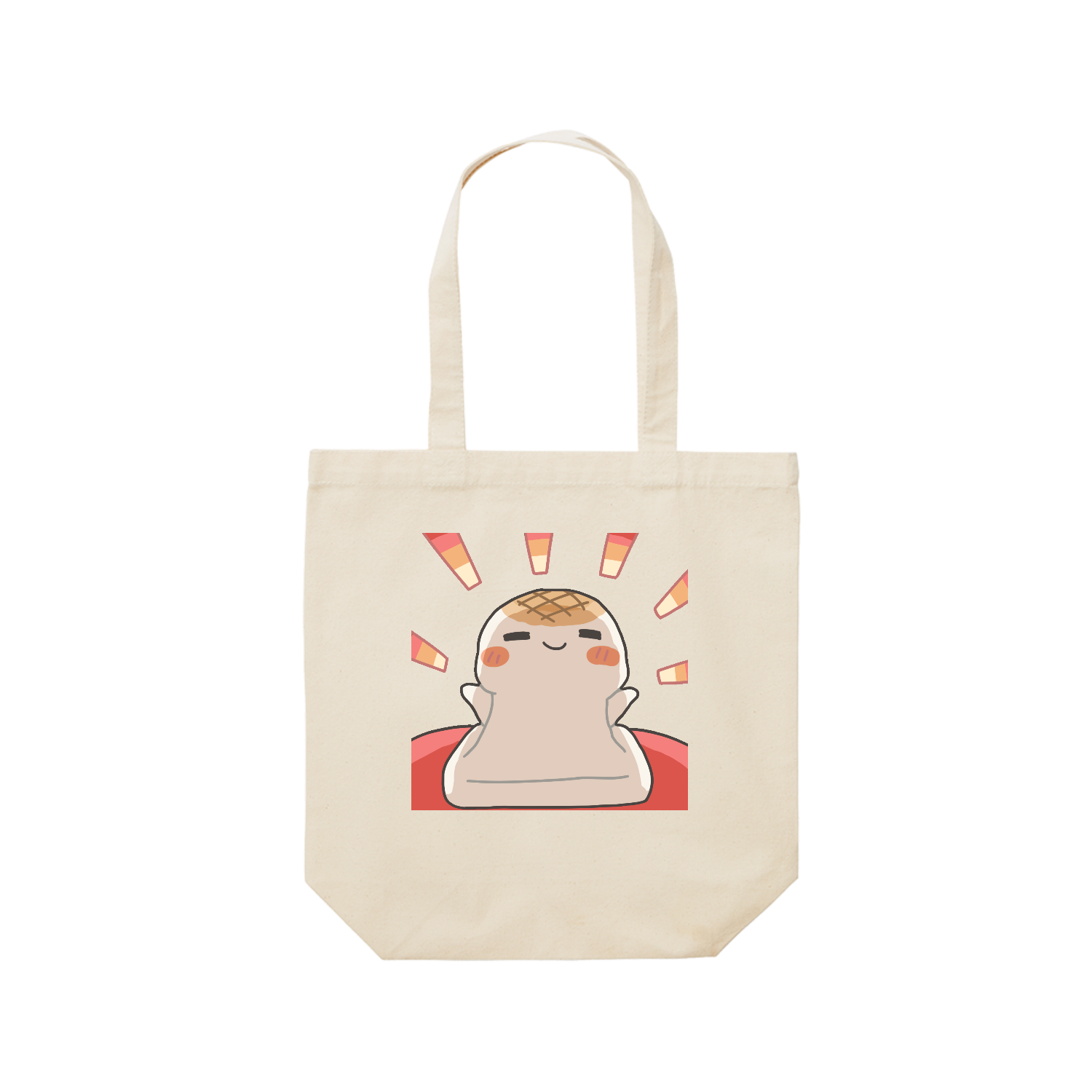 おもちの初日の出 レギュラーキャンバストートバッグ(M) (フルカラー転写プリント)