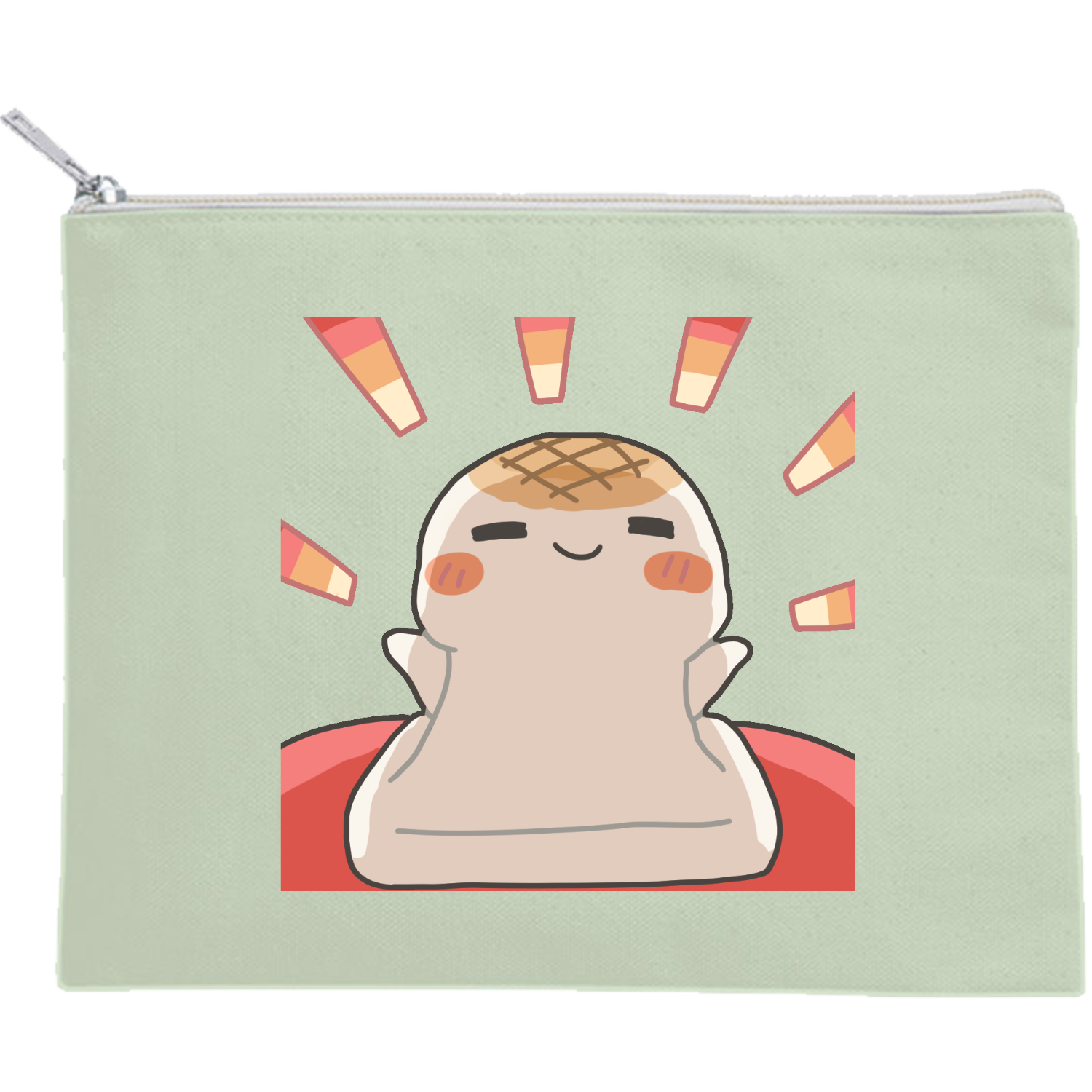 おもちの初日の出 キャンバスポーチ（M）【白プリント有】