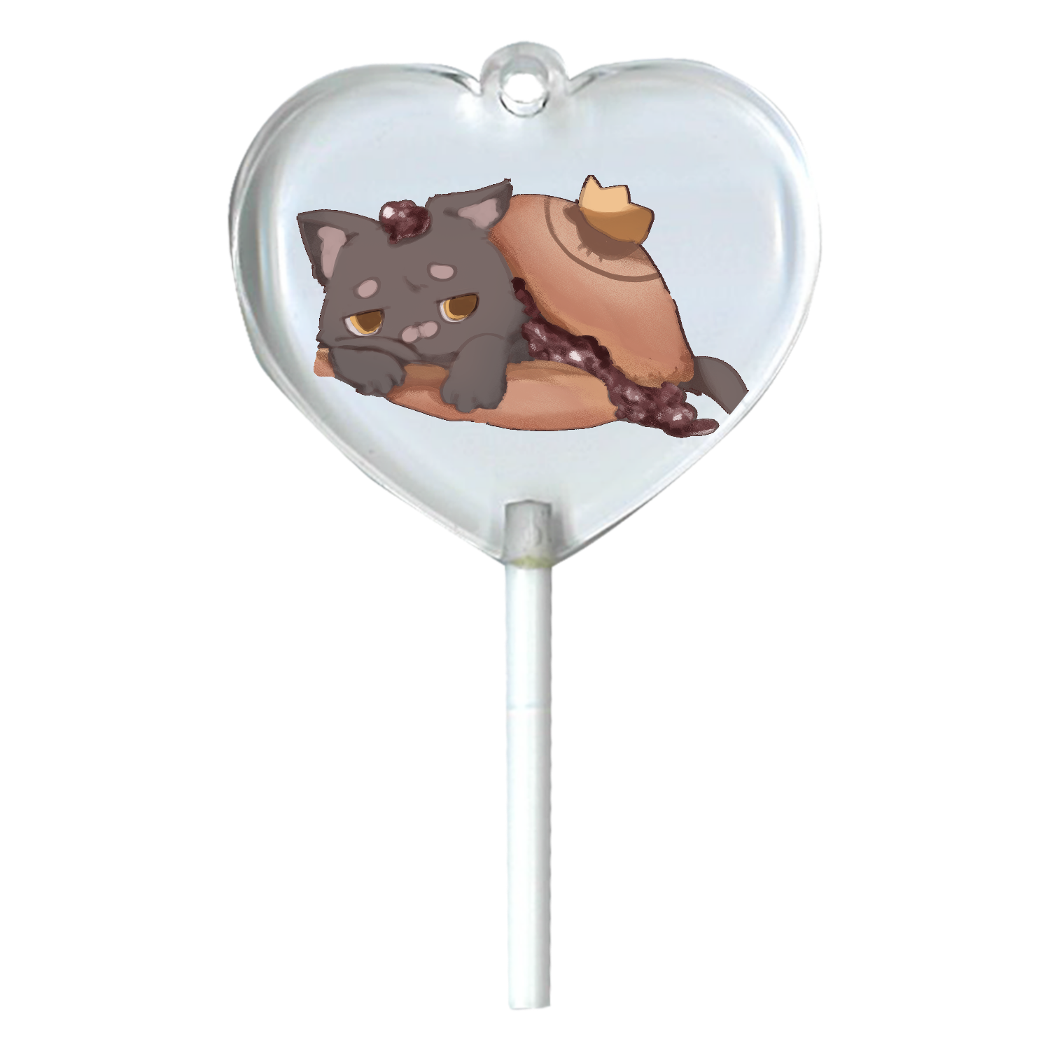 ぽてぽてねこちゃま　どら焼き ハートキャンディアクリルチャーム