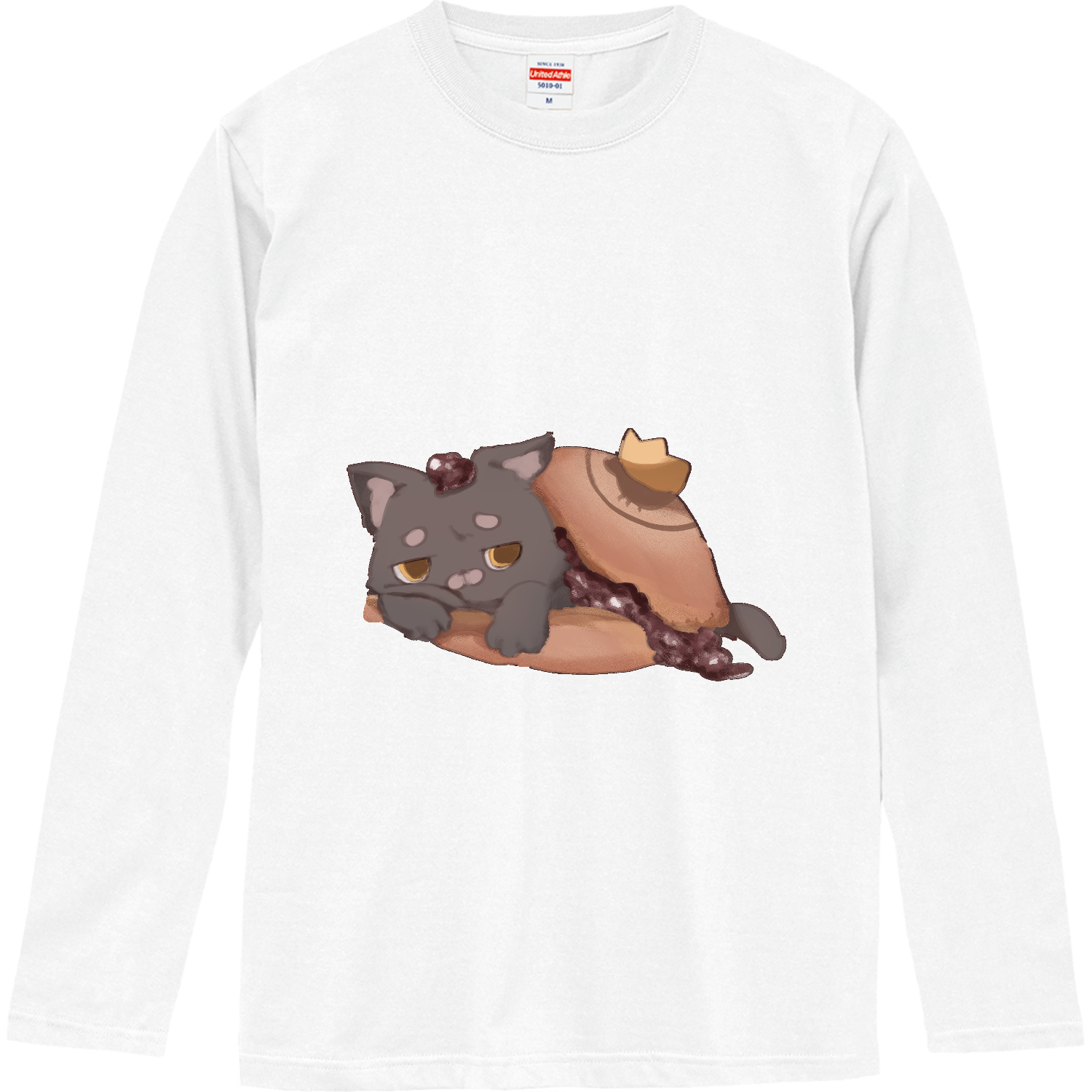 ぽてぽてねこちゃま　どら焼き ロングスリーブTシャツ