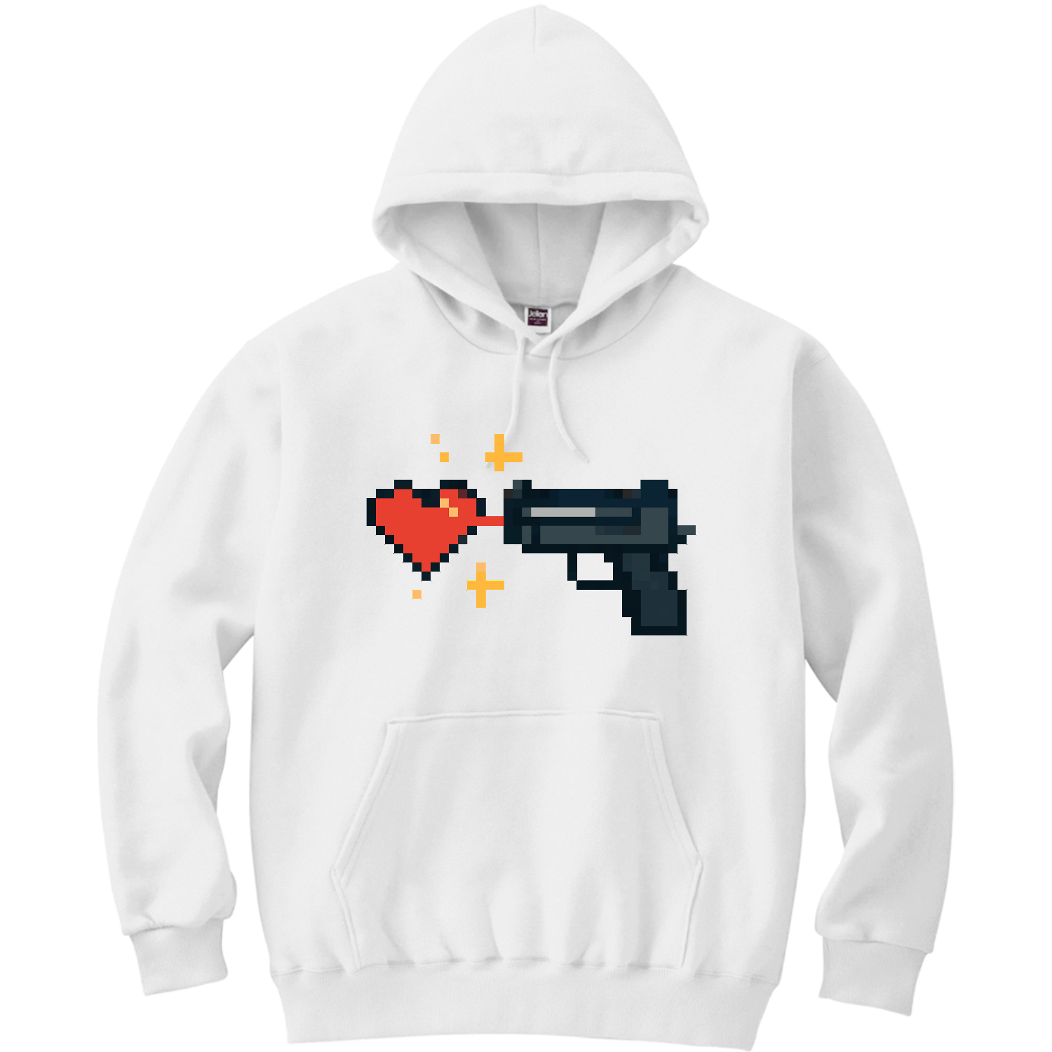 銃とハート 軽量プルパーカー (長袖プリント)