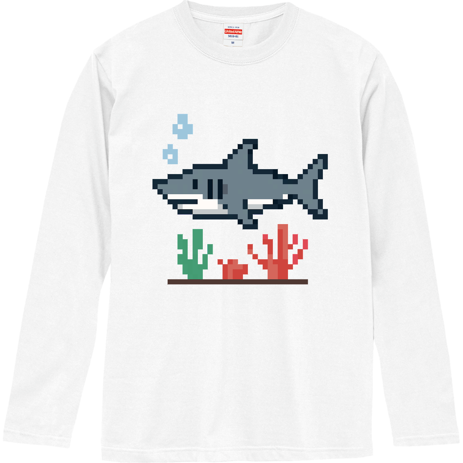 サメと珊瑚 ロングスリーブTシャツ