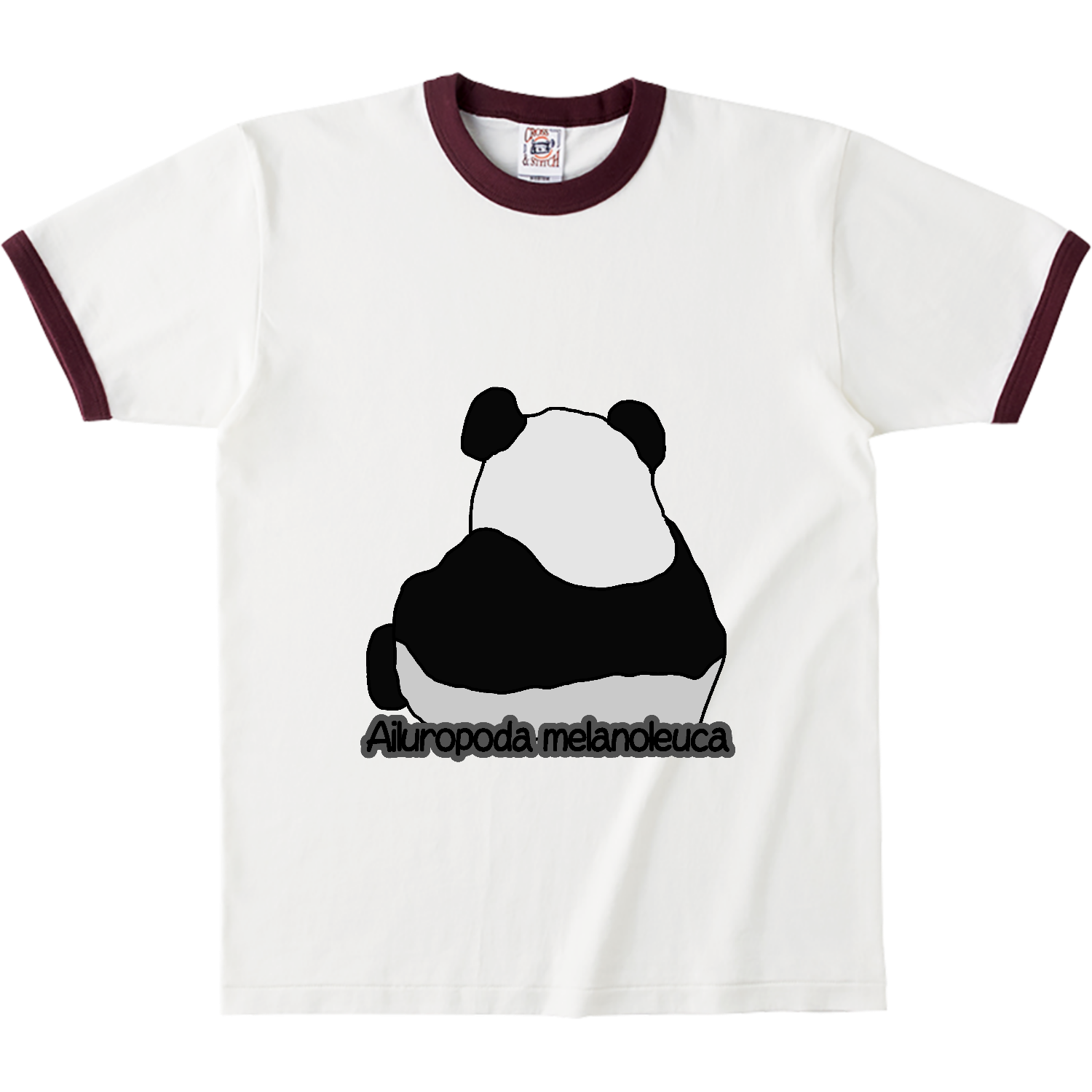 パンダのイラスト オープンエンドマックスウェイトリンガーTシャツ