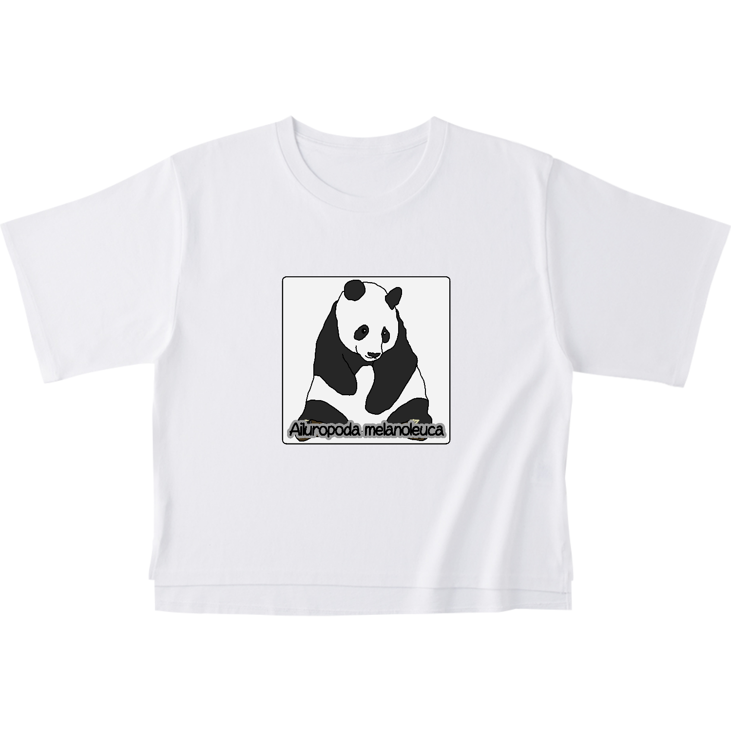 パンダのイラスト オープンエンドマックスウェイトウィメンズオーバーTシャツ