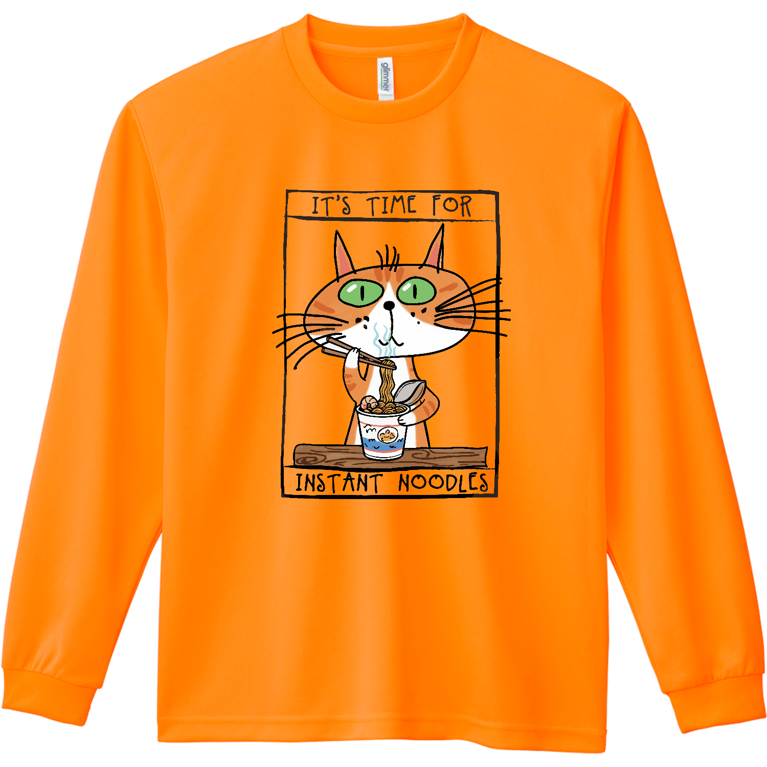 朝ニャー ドライ長袖Ｔシャツ