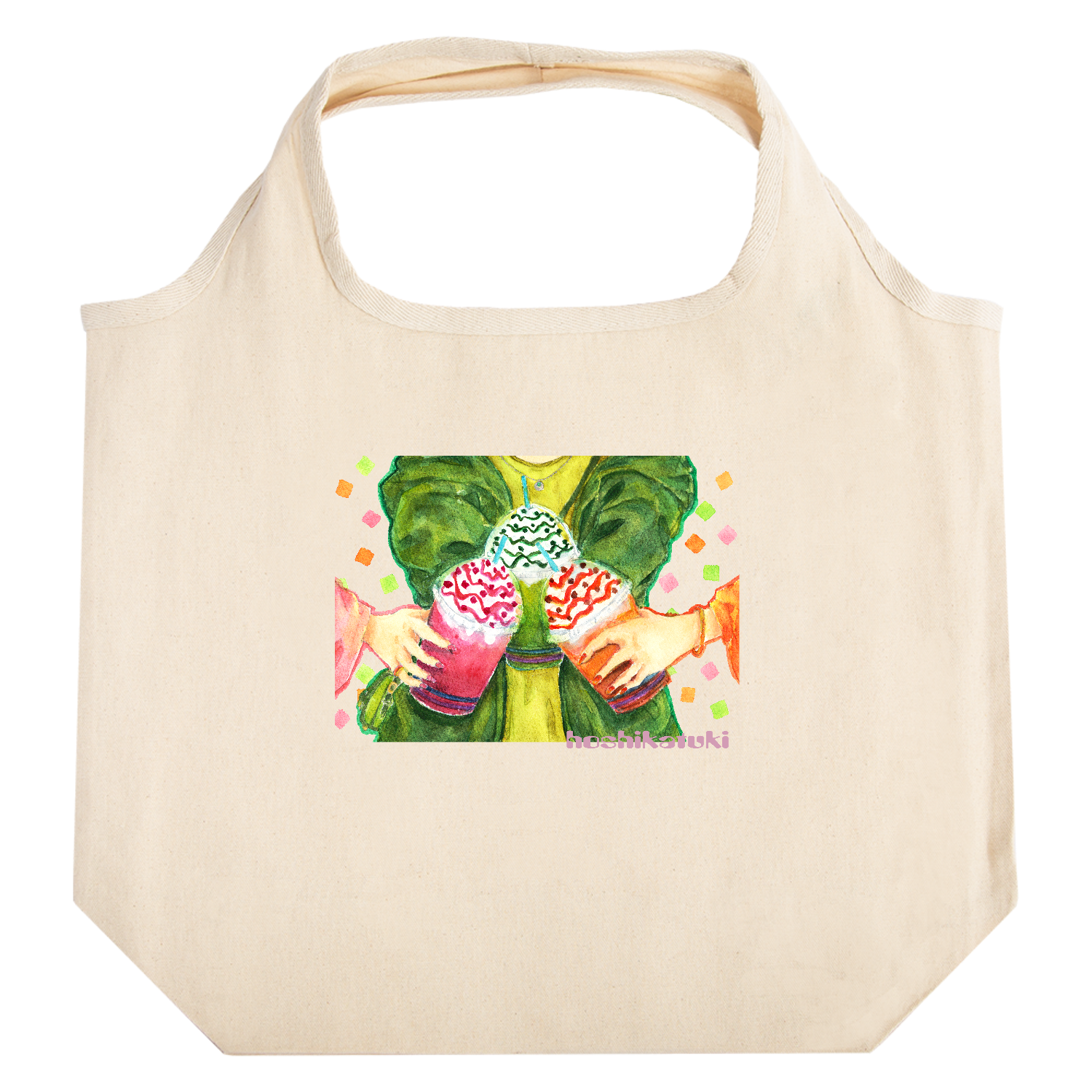 推し色フラペチーノ たためるマルシェ【白プリントあり】