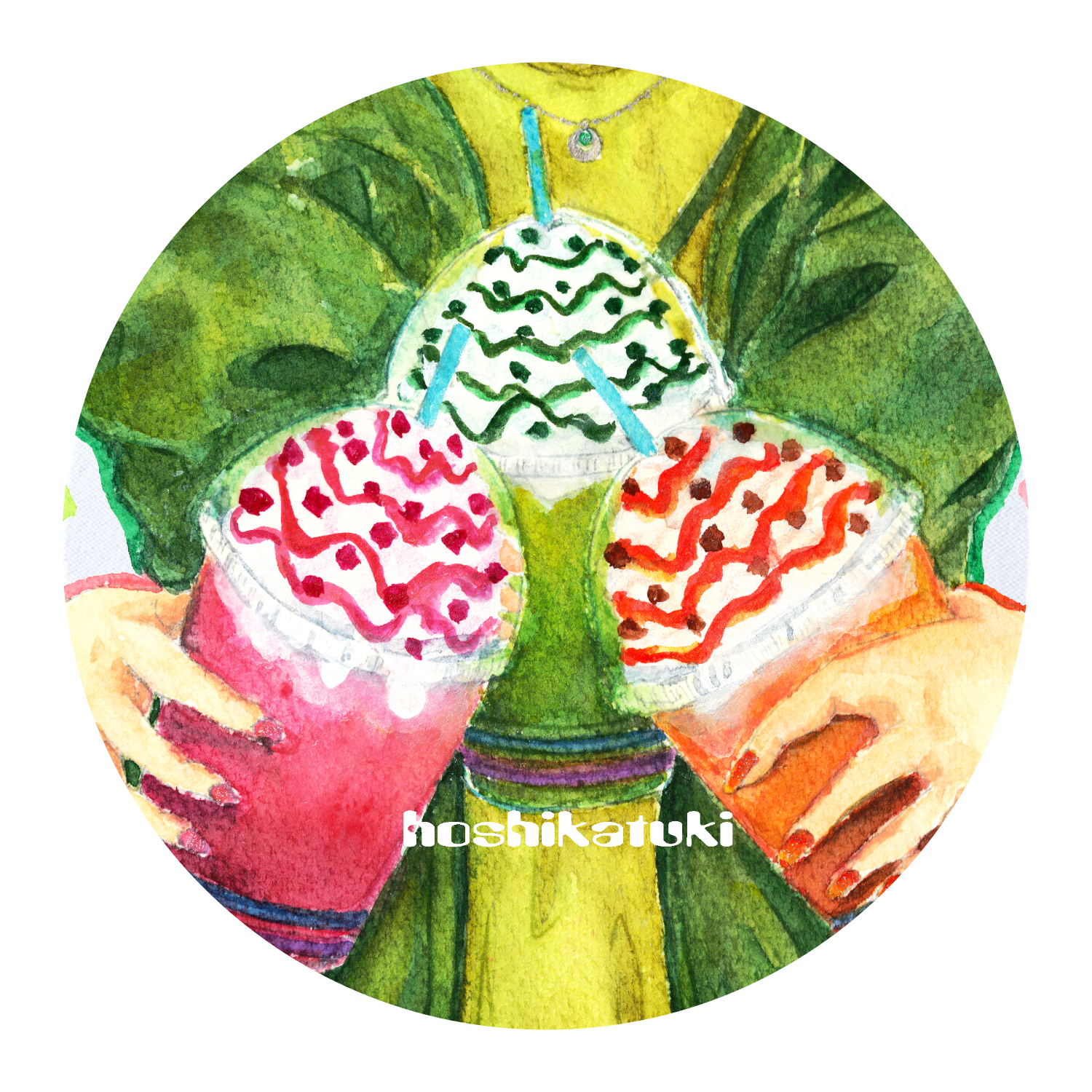 推し色フラペチーノ ソフトマウスパッド ラウンド