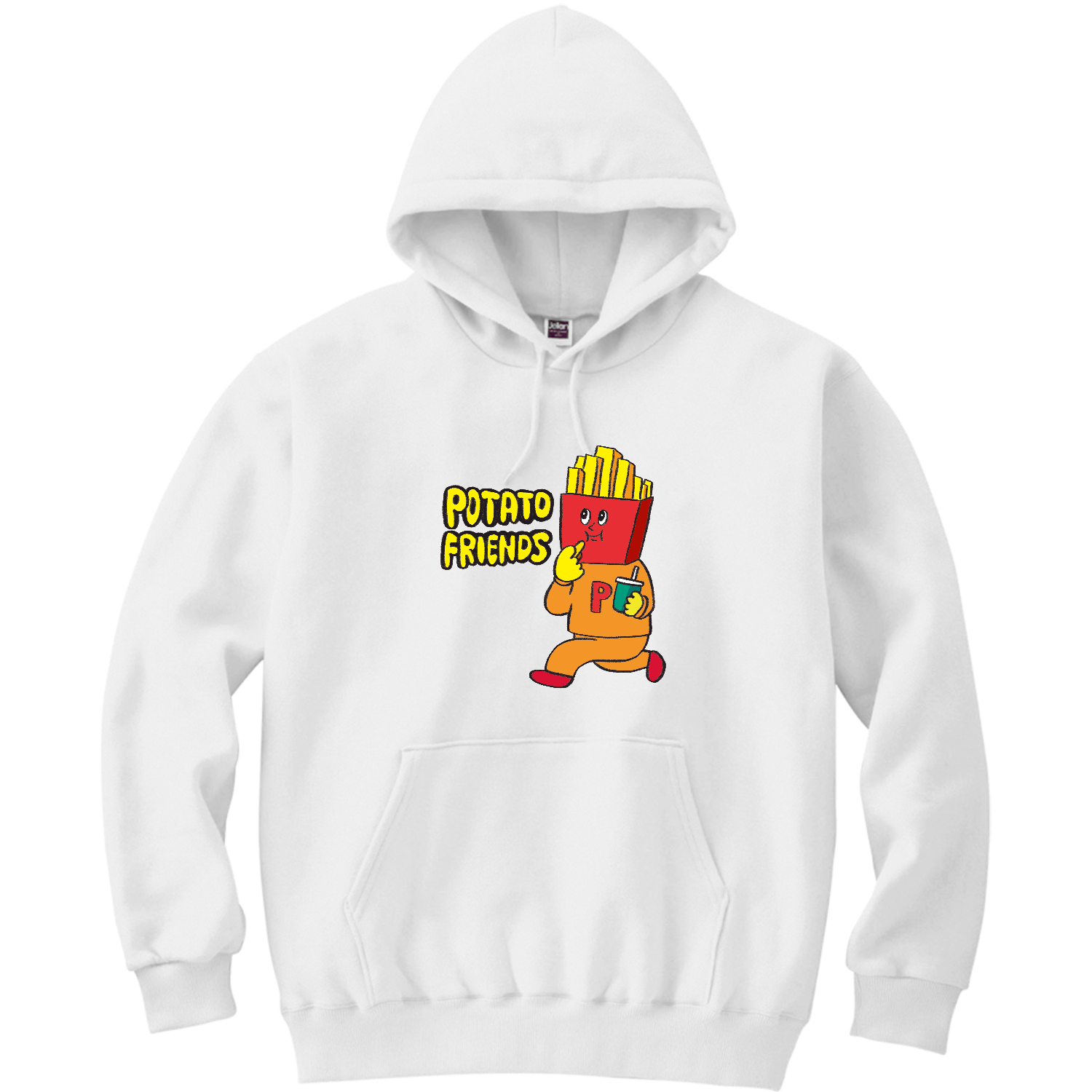 キャラクターシリーズ「ポテトを食べるポテトマン」 軽量プルパーカー (長袖プリント)