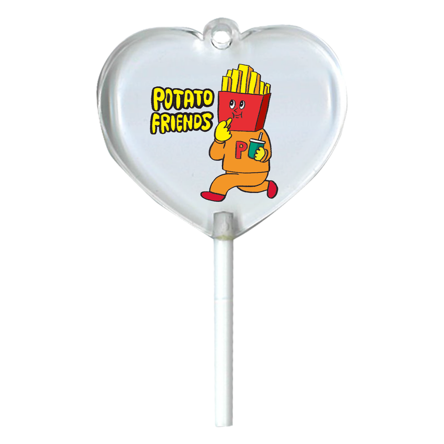 キャラクターシリーズ「ポテトを食べるポテトマン」 ハートキャンディアクリルチャーム