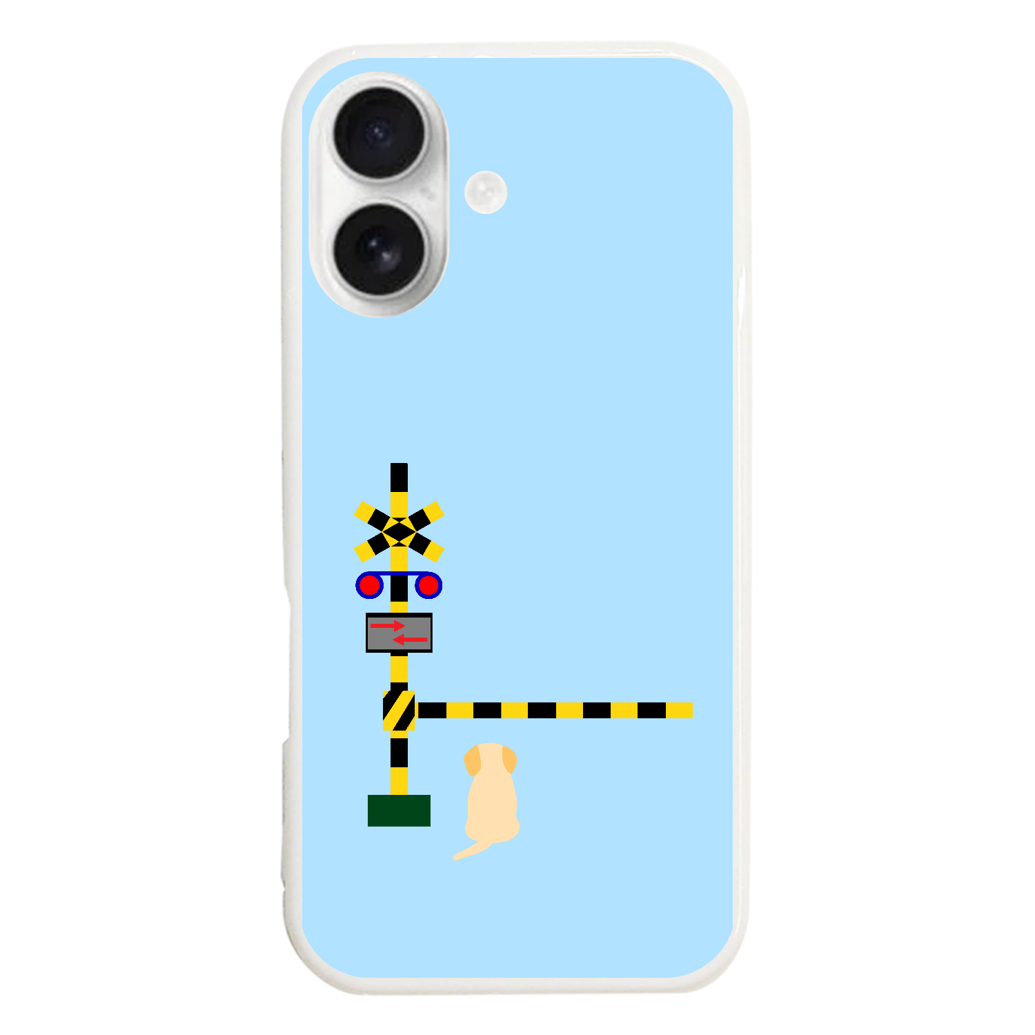 踏切のわんこ（あお） iPhone17 (ハードケース)