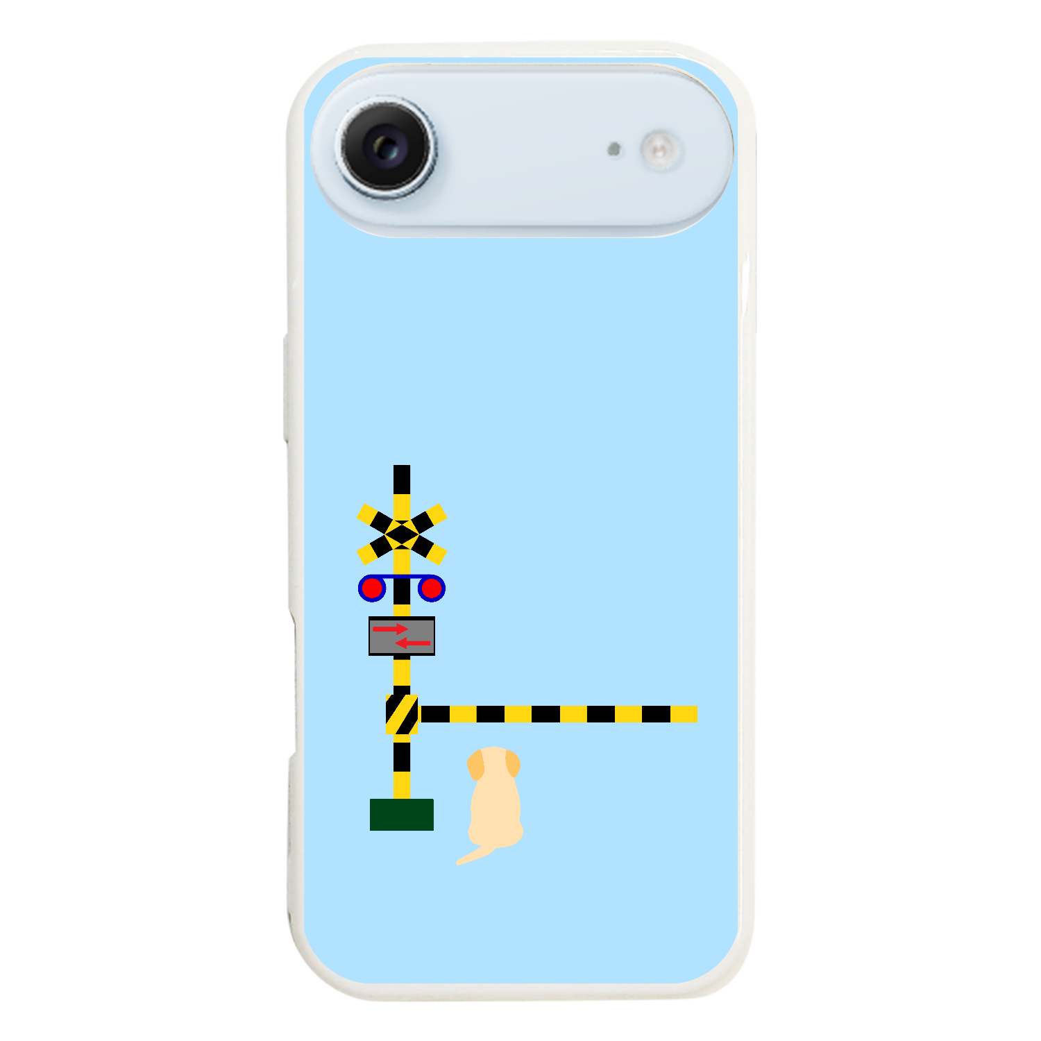 踏切のわんこ（あお） iPhone17 Air (ハードケース)