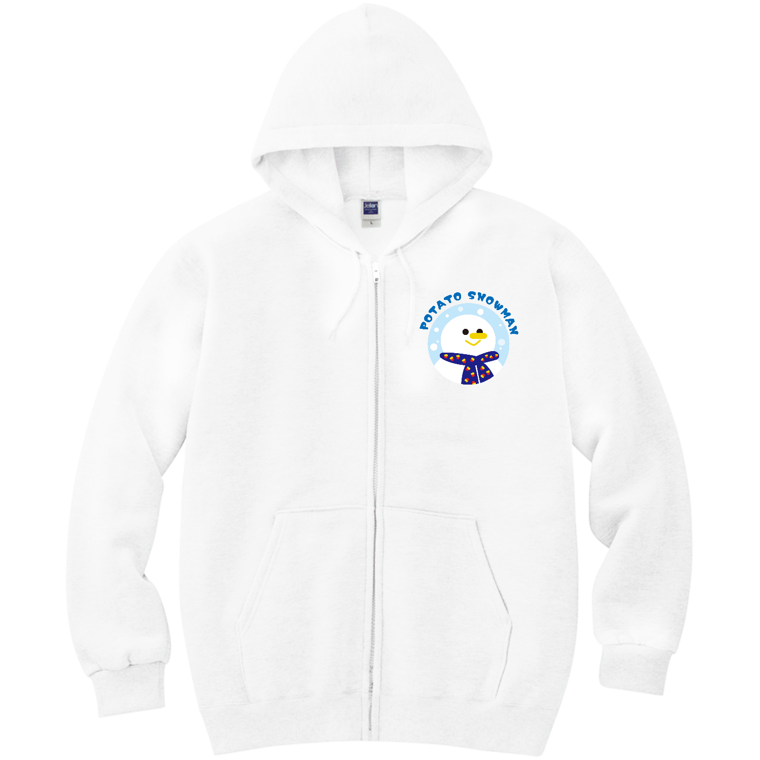 グラフィックシリーズ「ポテトスノーマン」 軽量ジップアップパーカー