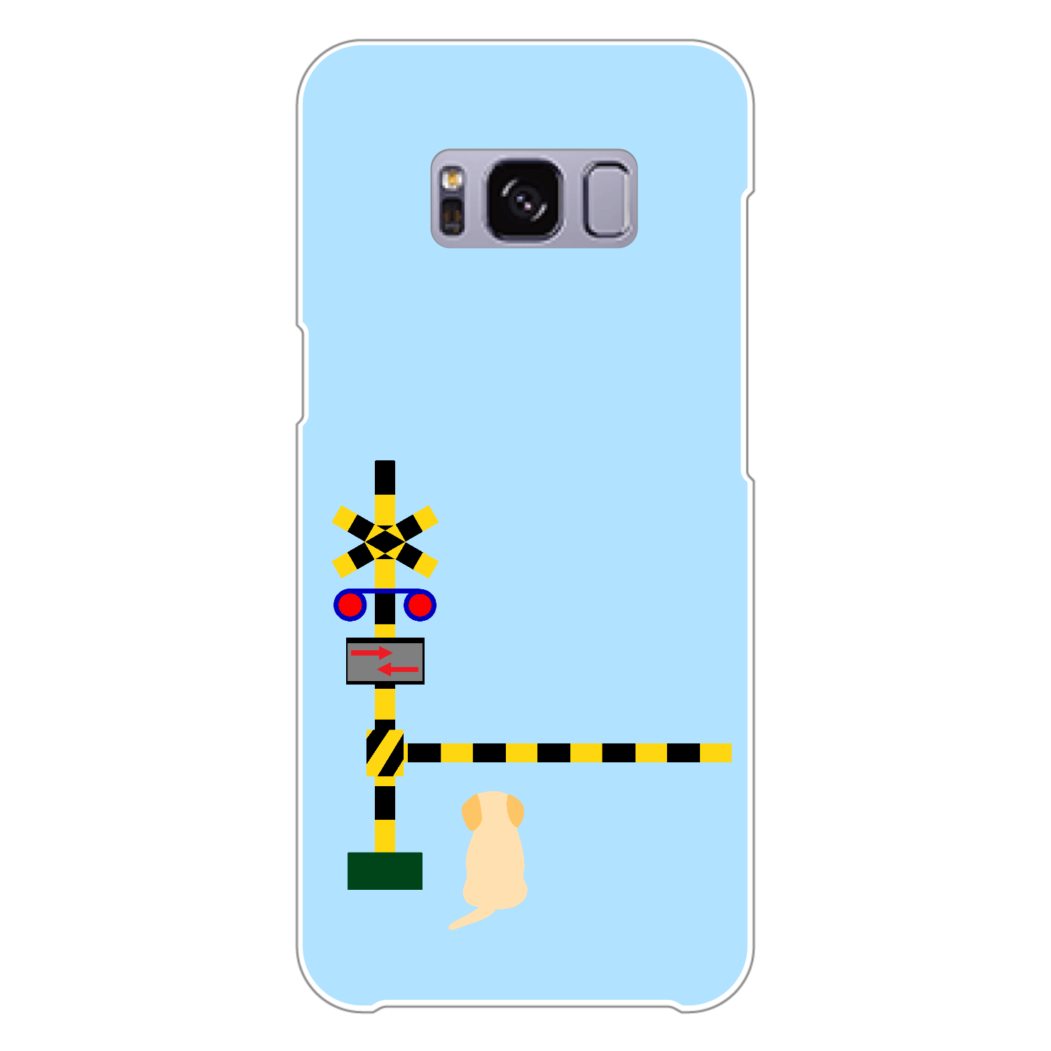 踏切のわんこ（あお） Galaxy S8 (SC-02J)(白)