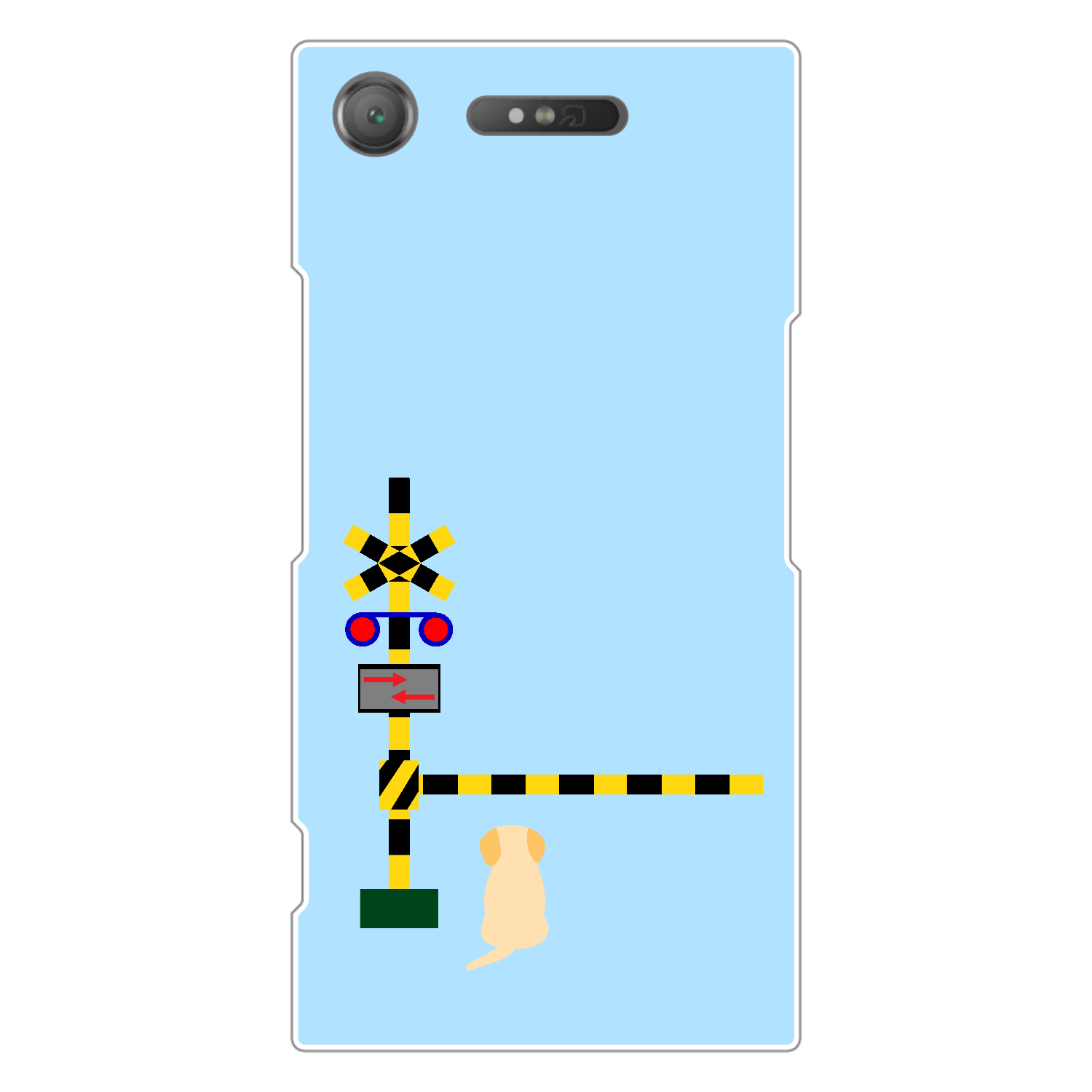 踏切のわんこ（あお） Xperia XZ1(SO-01K)(白)