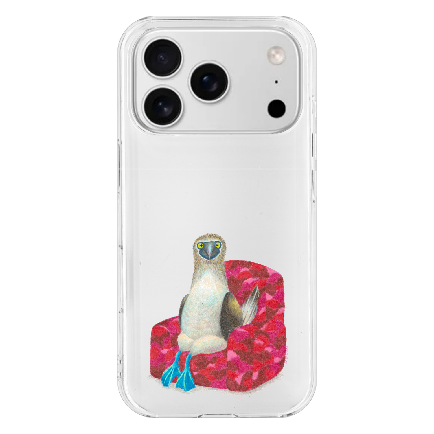 【moco.】アオアシカツオドリの撮影 iPhone17 Pro (透明)(ハードケース)