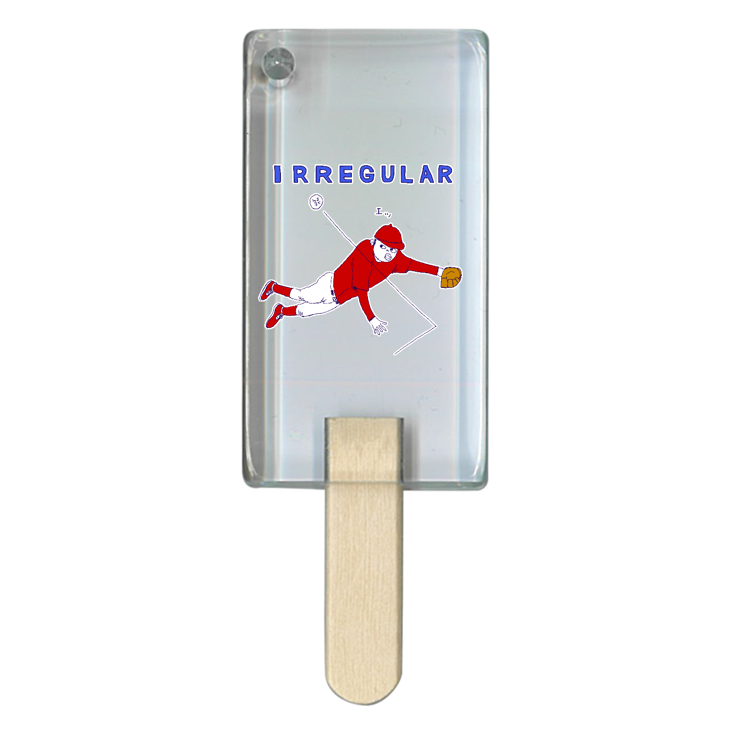 球春到来！この春おすすめ！野球デザイン「イレギュラー」 アイス型アクリルチャーム