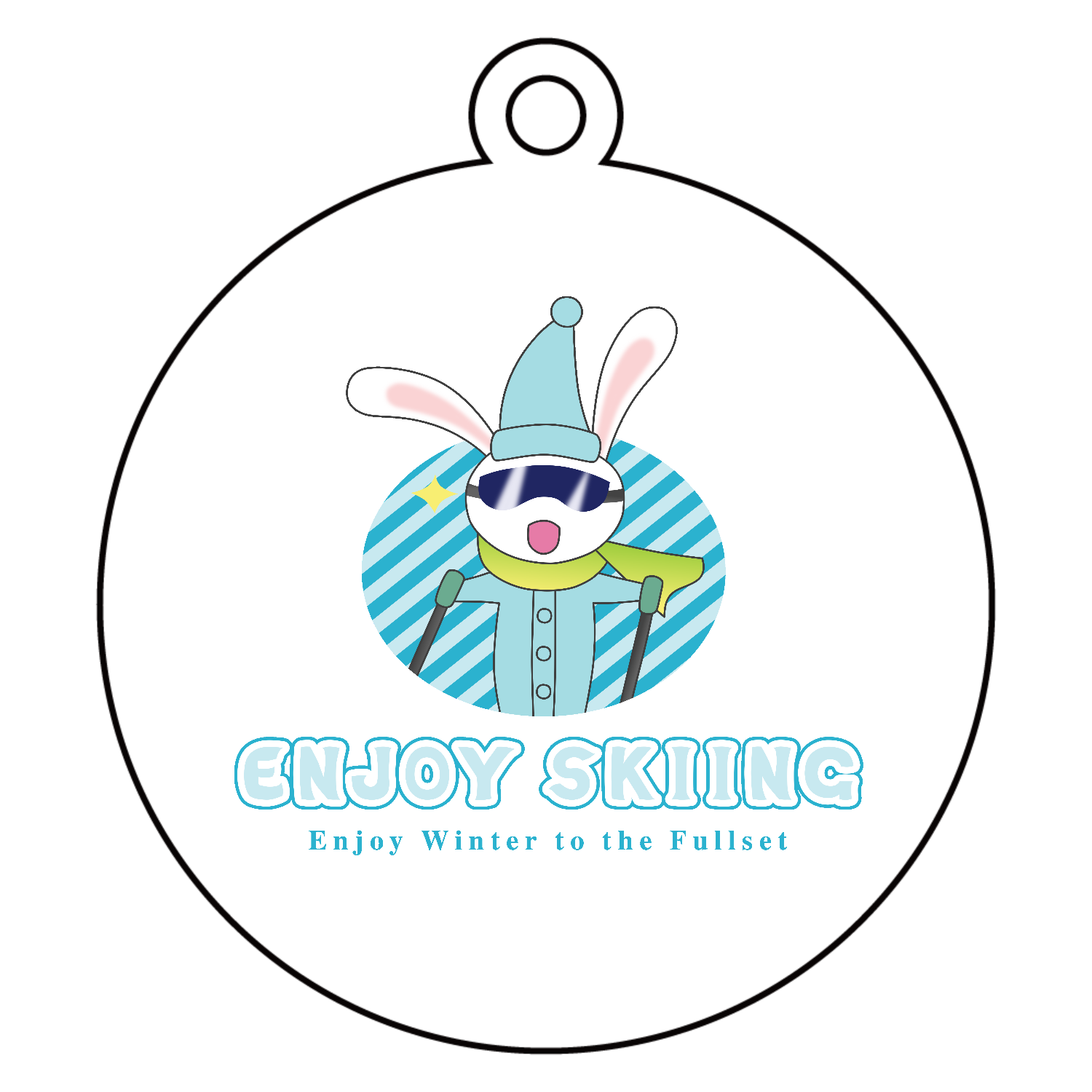 【ENJOY SKIING】キーホルダーアクリルキーホルダー　丸型 (6cm)1