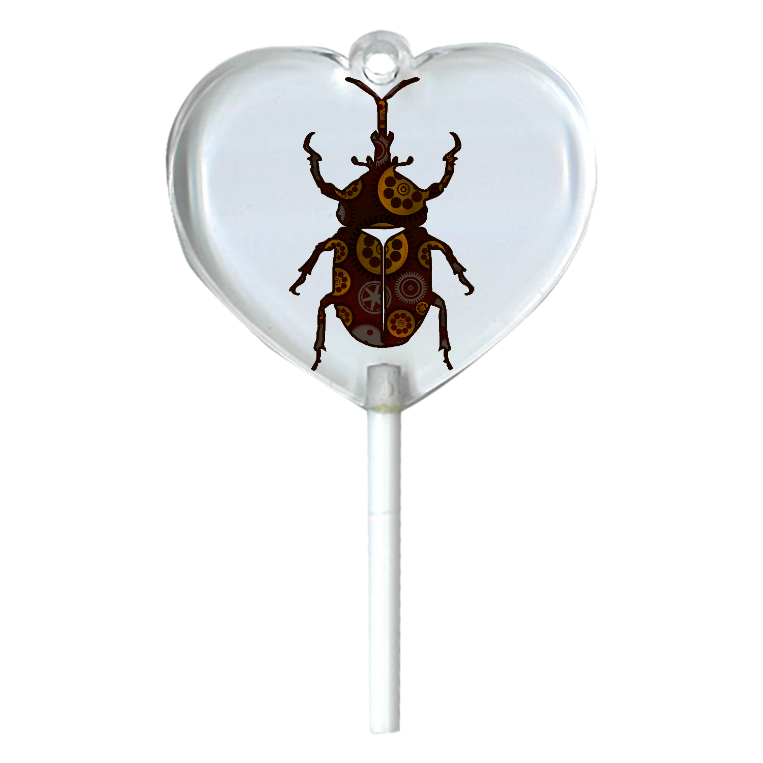 スチームパンクなカブトムシ ハートキャンディアクリルチャーム
