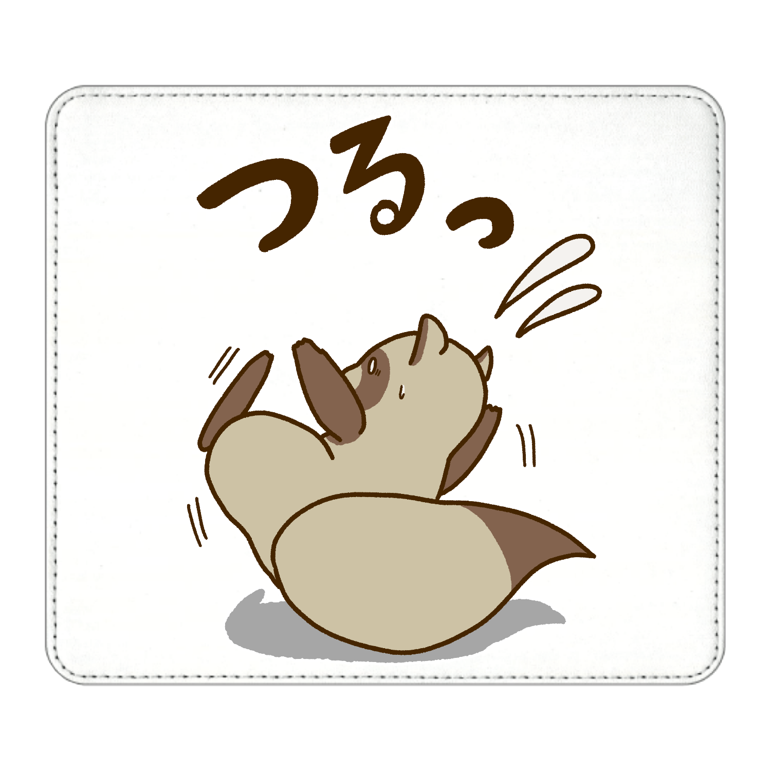 足を滑らせるたぬきマウスパッド1