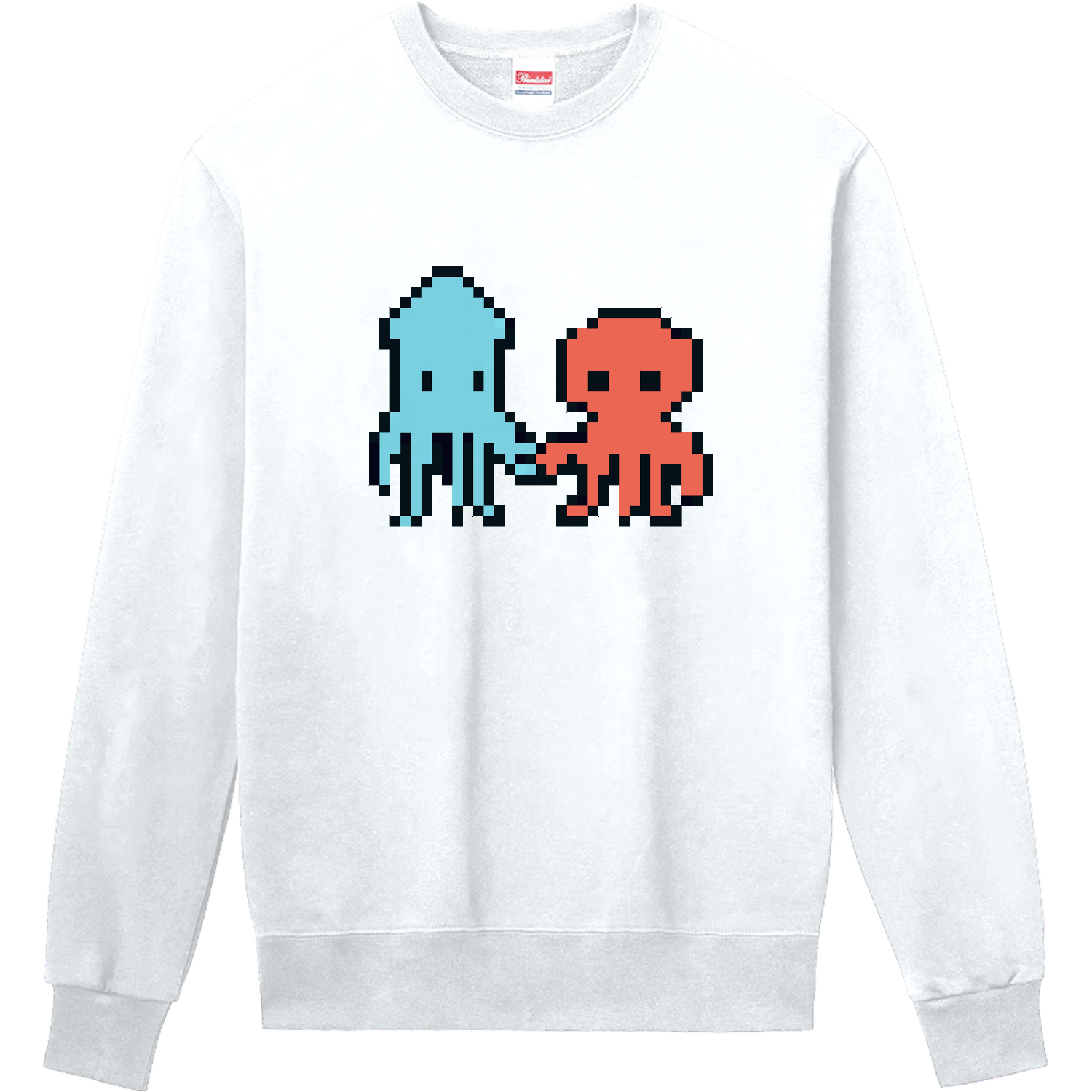 手を繋ぐイカとタコ 定番スウェット