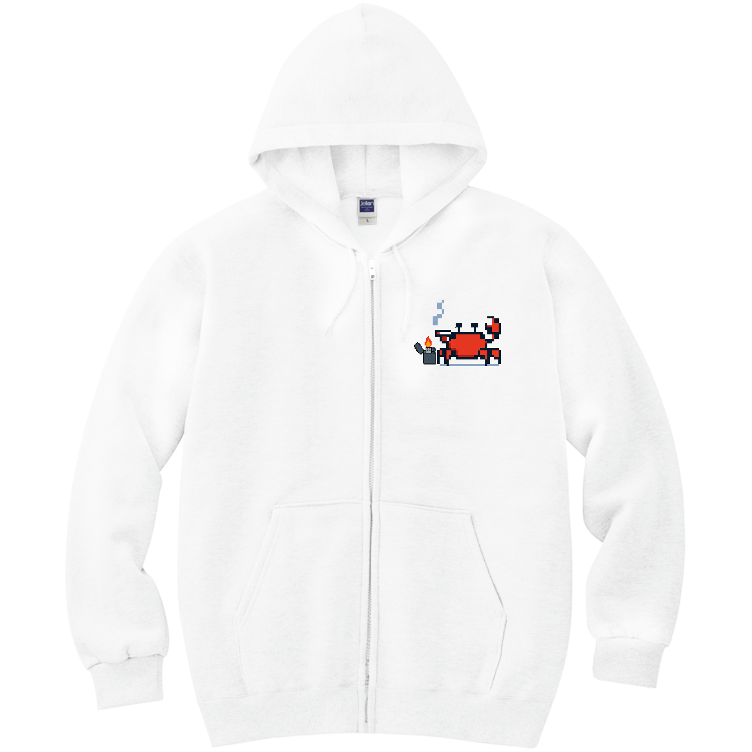 タバコ吸うカニ 軽量ジップアップパーカー