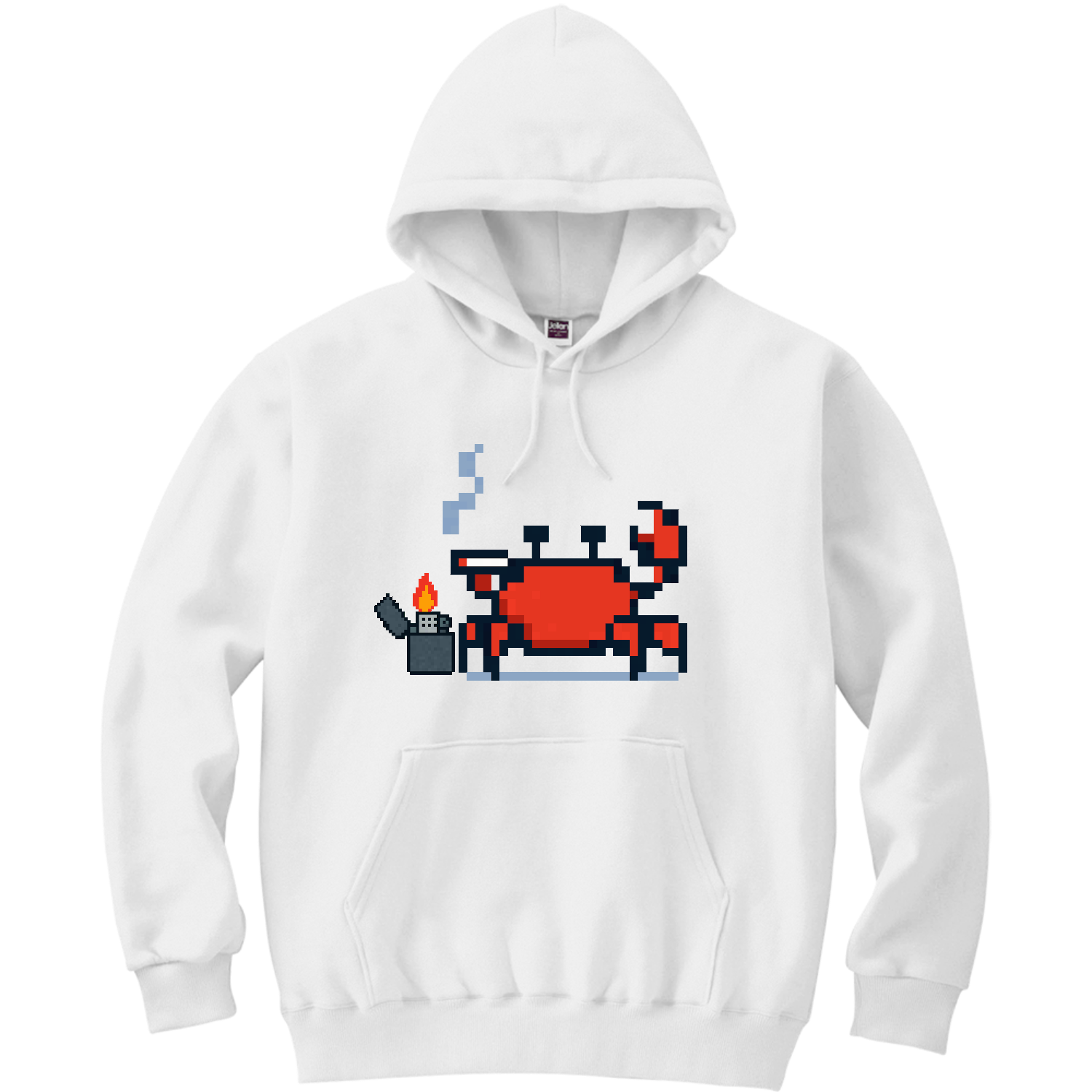 タバコ吸うカニ 軽量プルパーカー (長袖プリント)