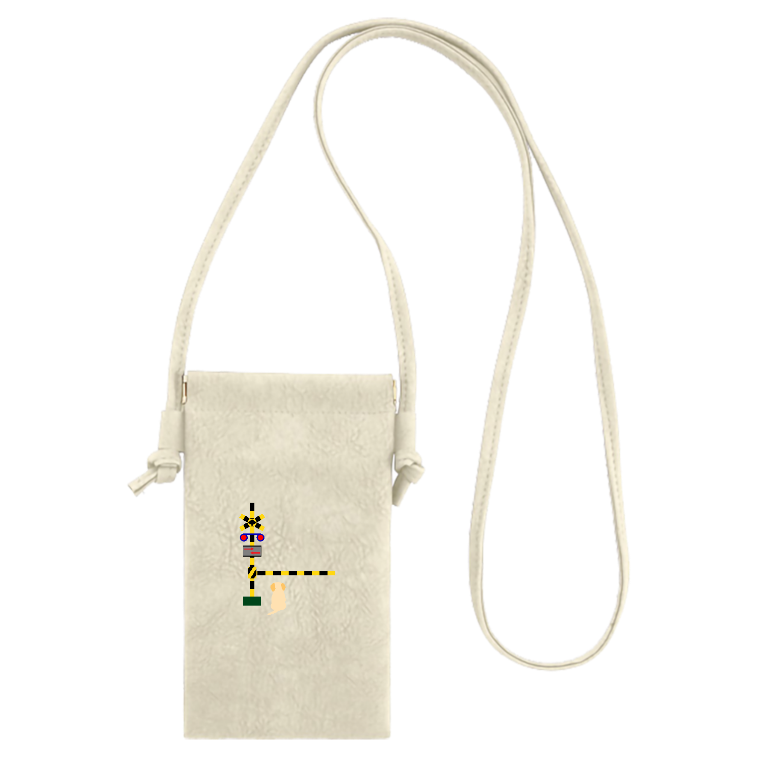 踏切のわんこ イージーオープンスマホネックポーチ