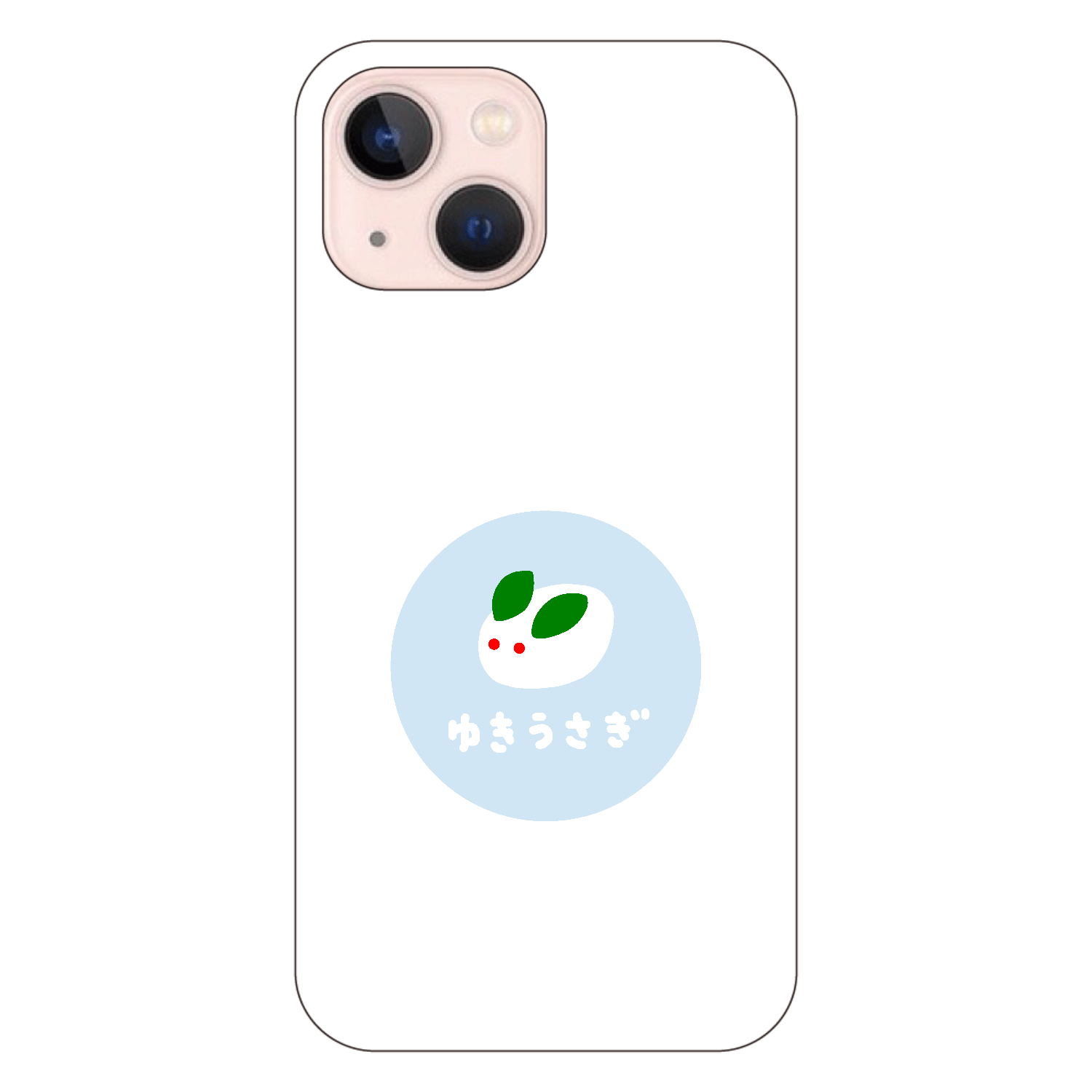 雪うさぎ（あお） iPhone13 mini (白/黒) 