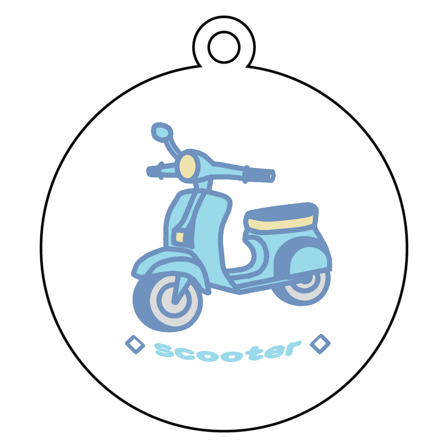 スクーターⅡ アクリルキーホルダー　丸型 (6cm)