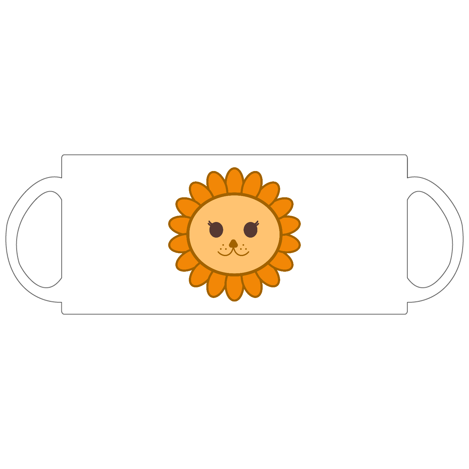 可愛いひまわりライオン定番マグカップ1