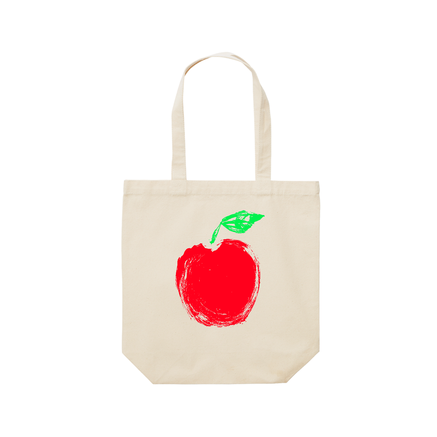 アートなりんごのイラスト レギュラーキャンバストートバッグ(M) (フルカラー転写プリント)