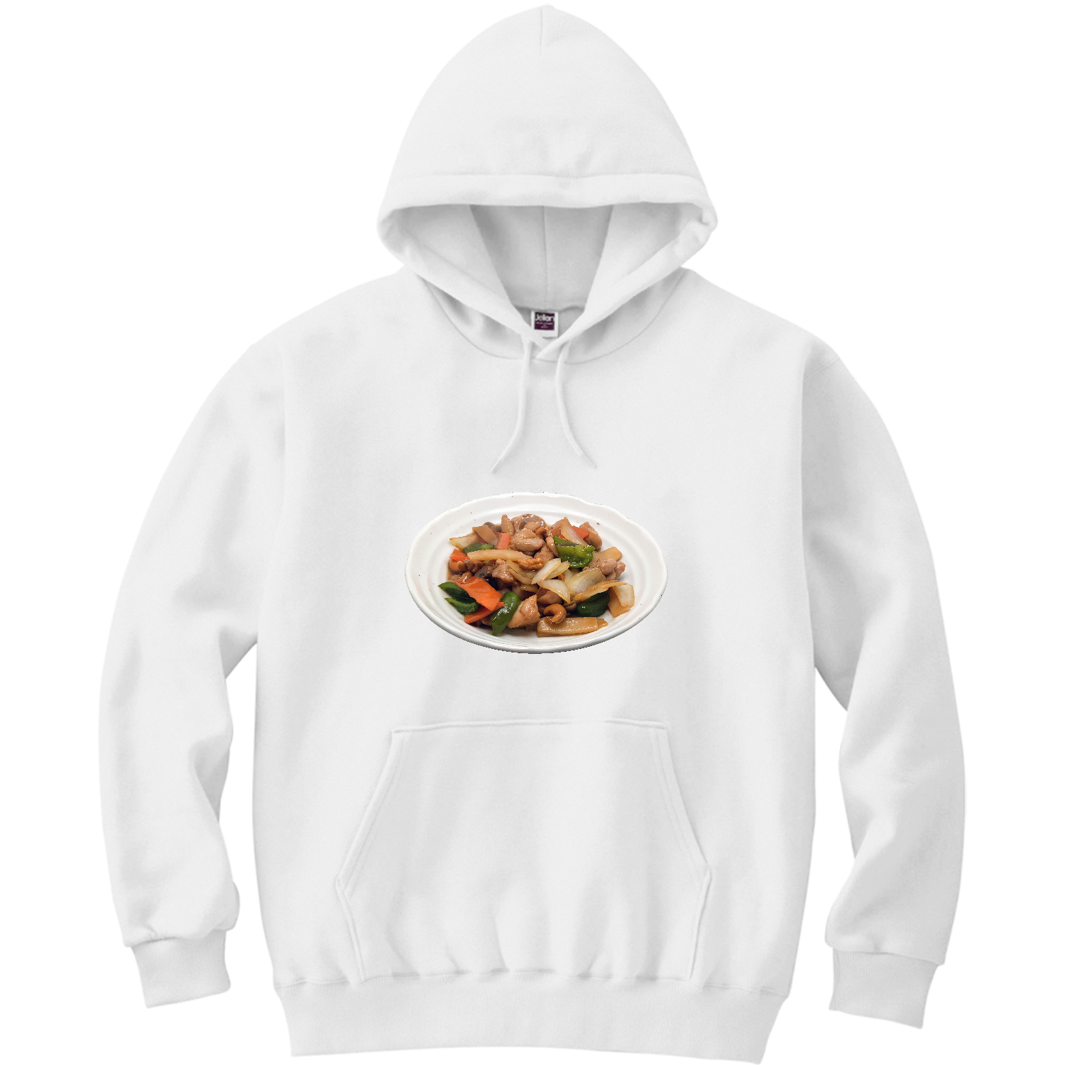 鶏肉のカシューナッツ炒め（腰果鶏丁） 軽量プルパーカー (長袖プリント)