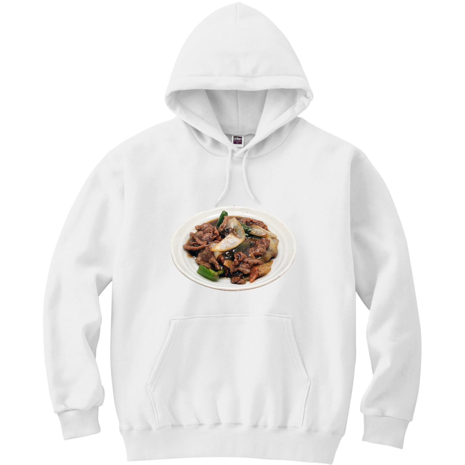 牛肉の黒胡椒炒め（黑胡椒牛柳） 軽量プルパーカー (長袖プリント)