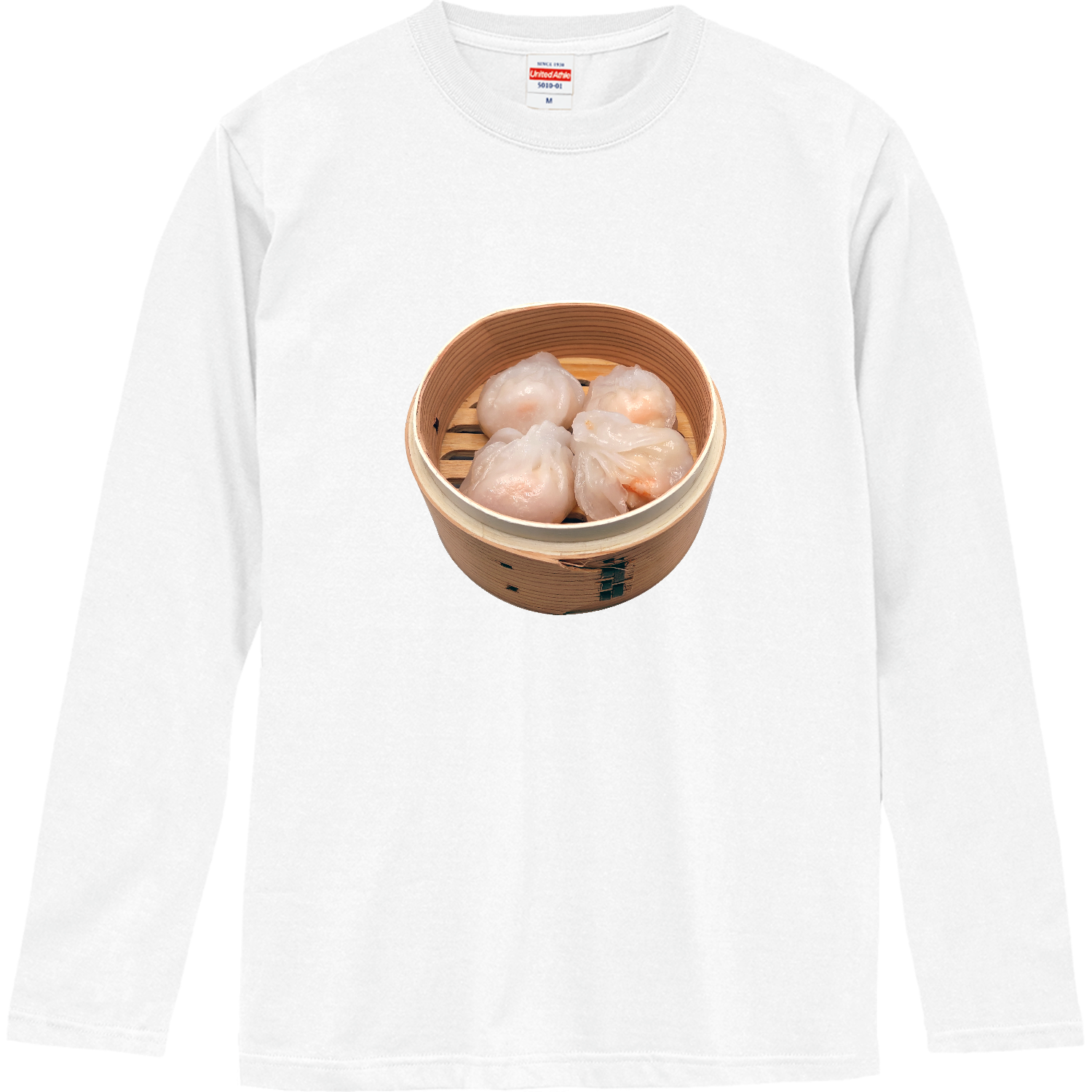蒸しエビ餃子（玻璃蒸蝦餃） ロングスリーブTシャツ