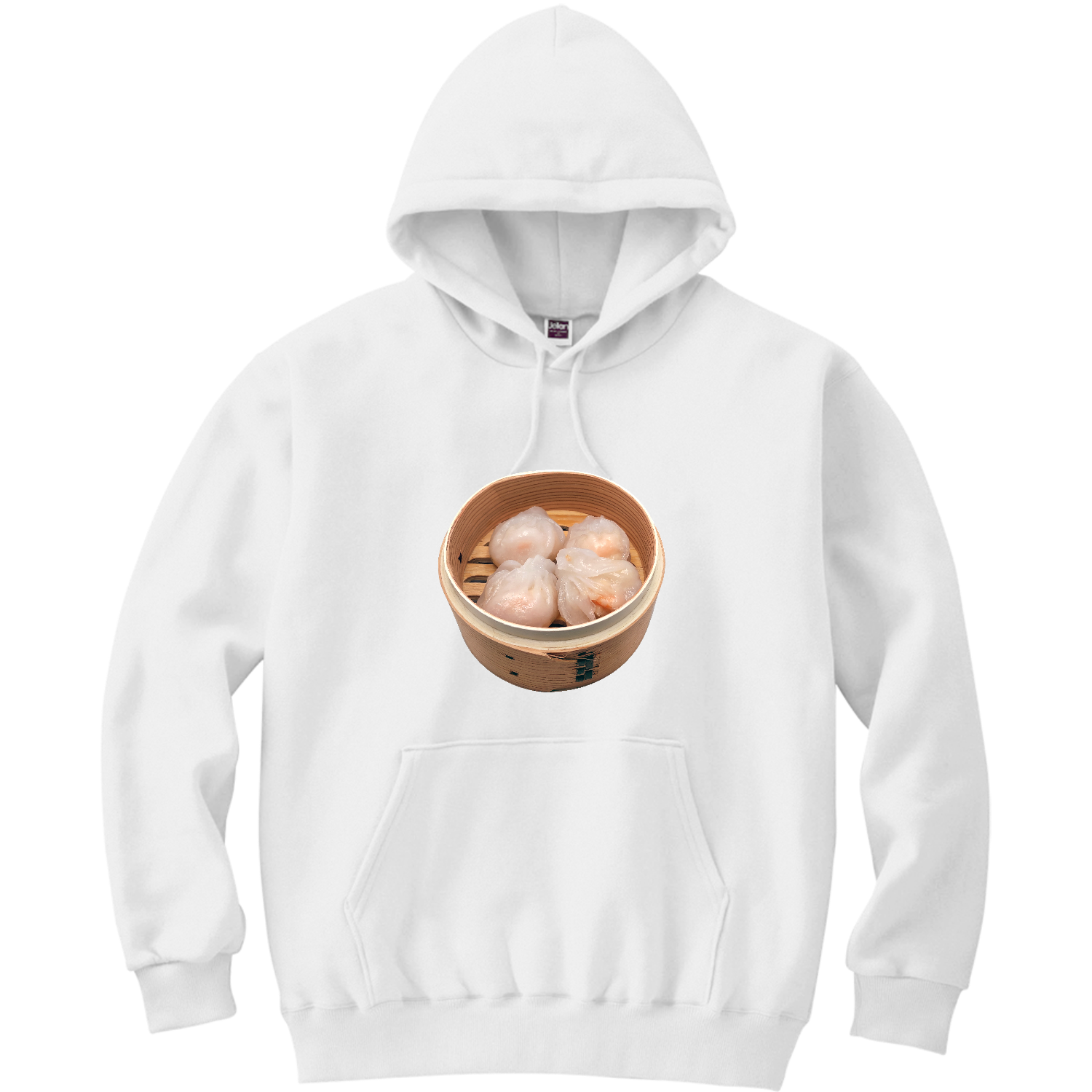 蒸しエビ餃子（玻璃蒸蝦餃） 軽量プルパーカー (長袖プリント)