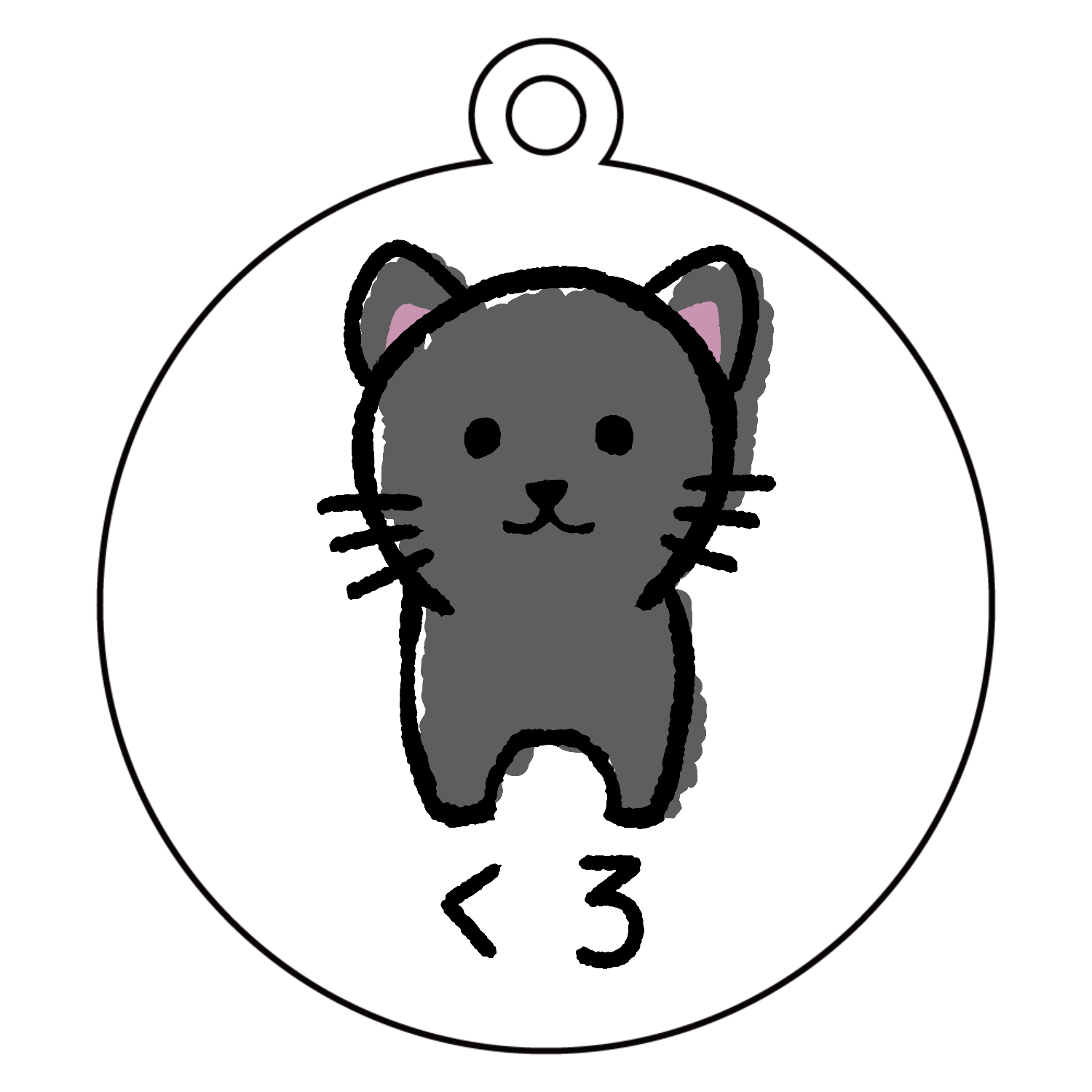 ただのくろねこちゃん キーホルダー｜チコデザ - オリラボマーケット
