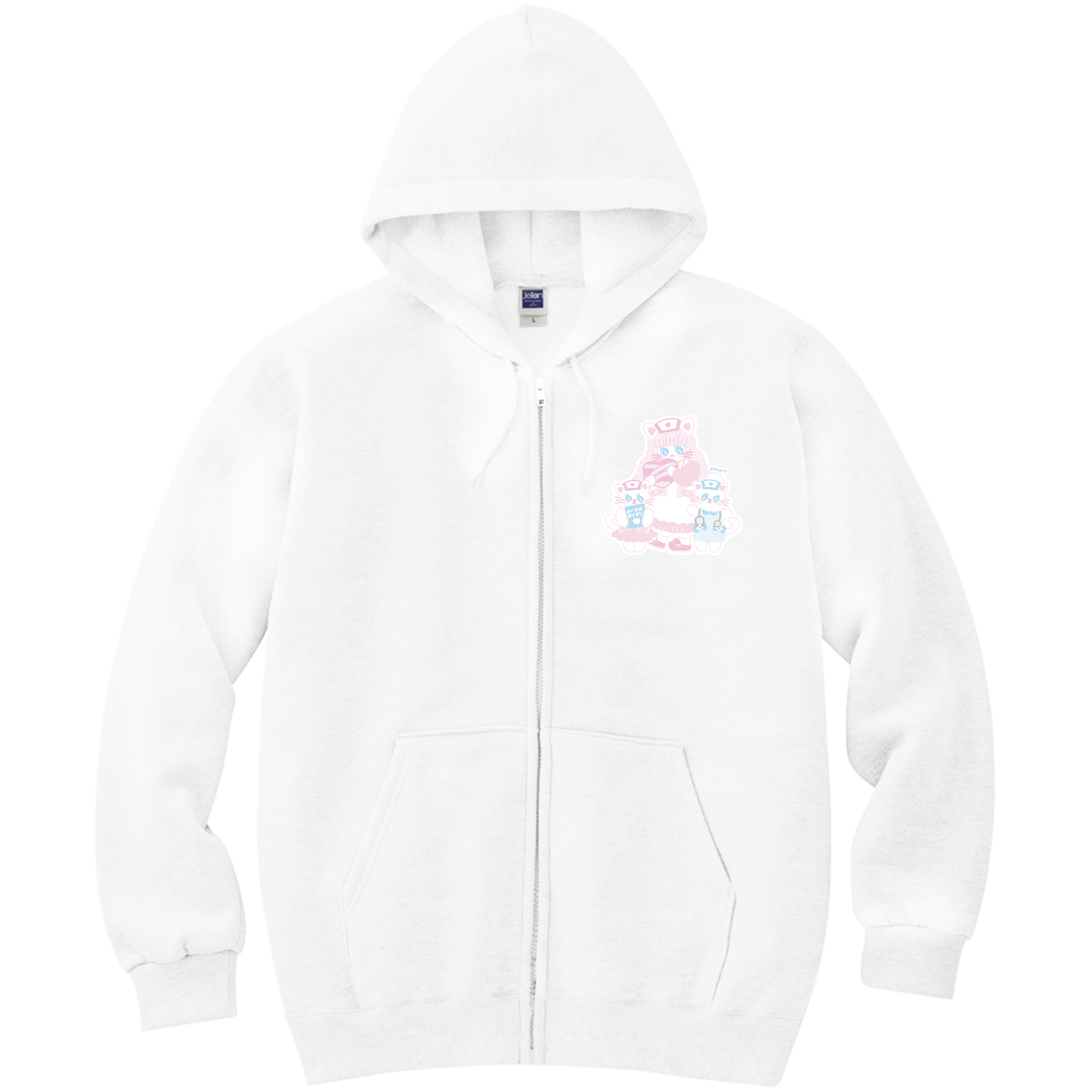 もふにゃんクリニック 軽量ジップアップパーカー