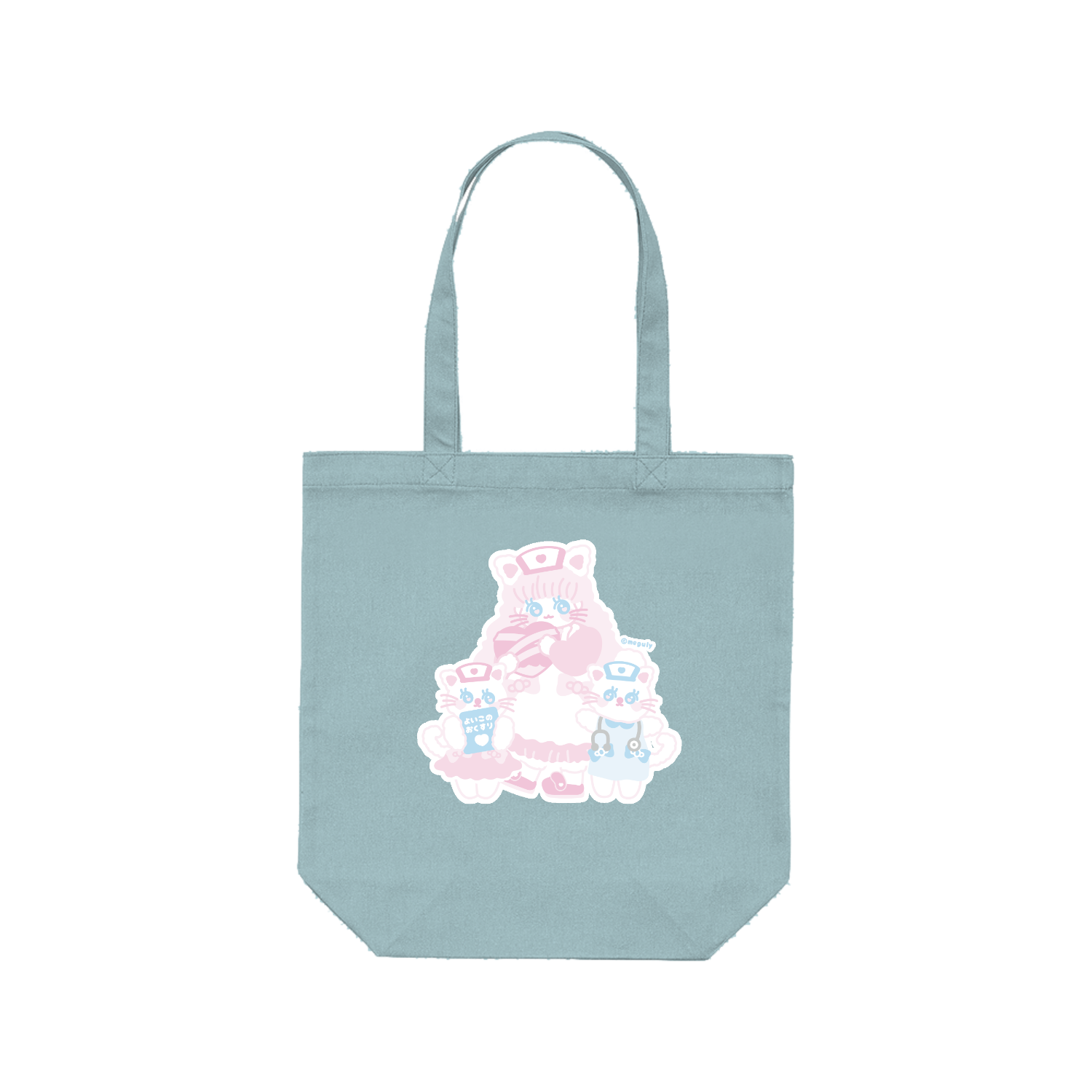 もふにゃんクリニック レギュラーキャンバストートバッグ(M) (フルカラー転写プリント)