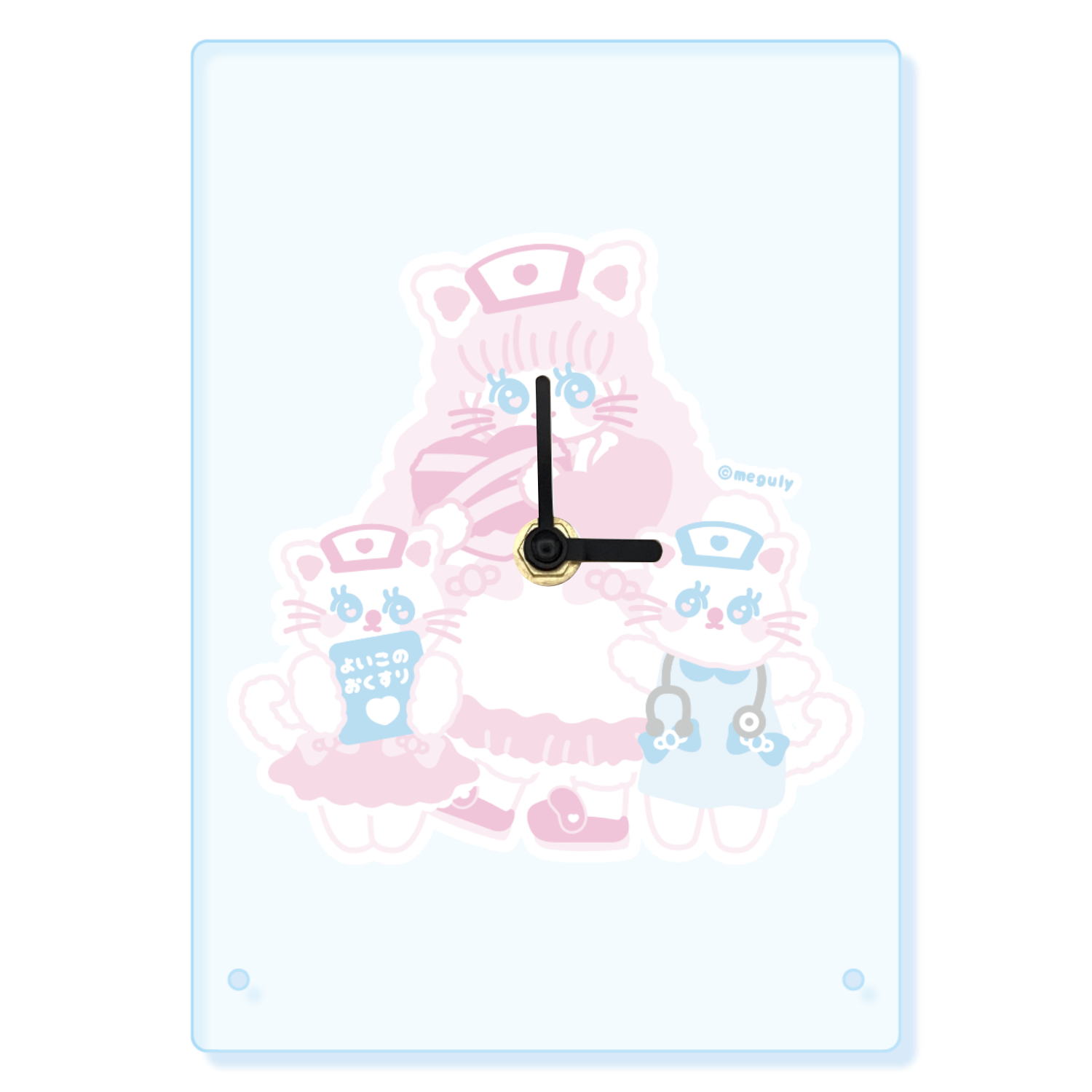 もふにゃんクリニック アクリル置き時計