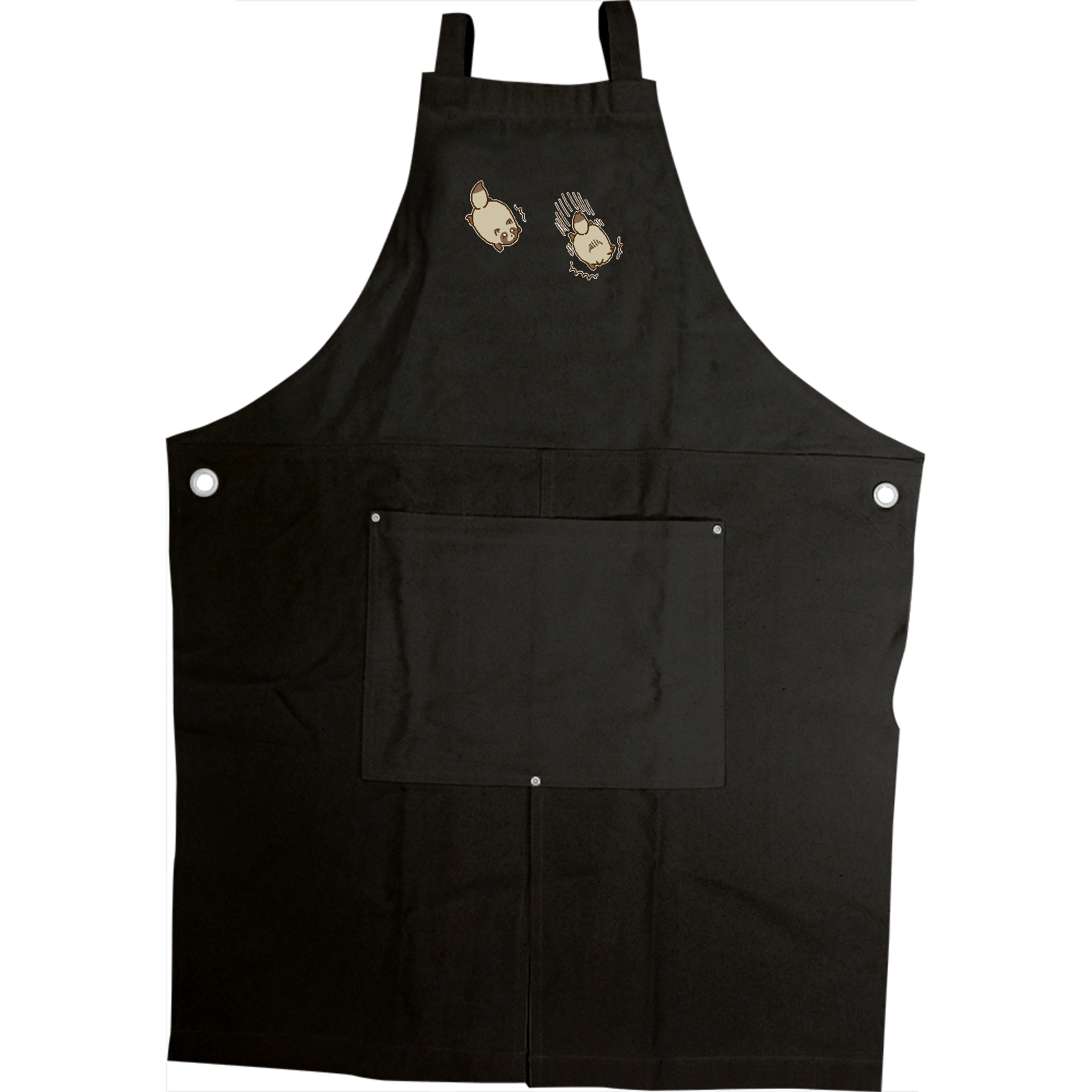 すっころぶ冬毛のたぬき キャンバウォッシュキャンバスクロスエプロン